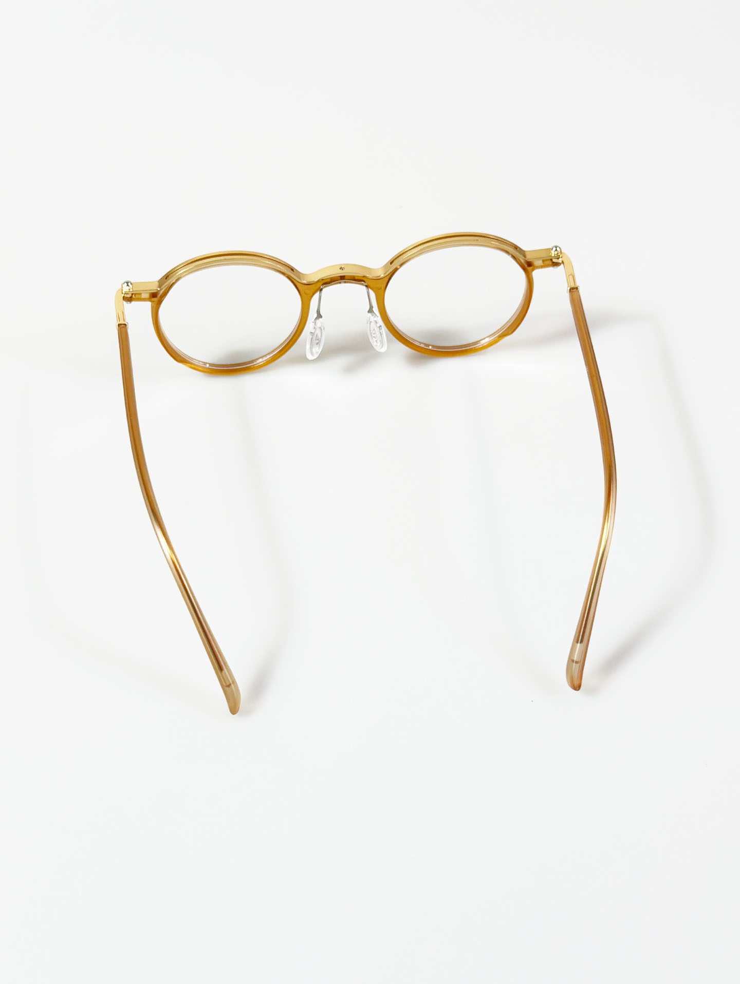 Classic Round Brown Combo Frame Glasses