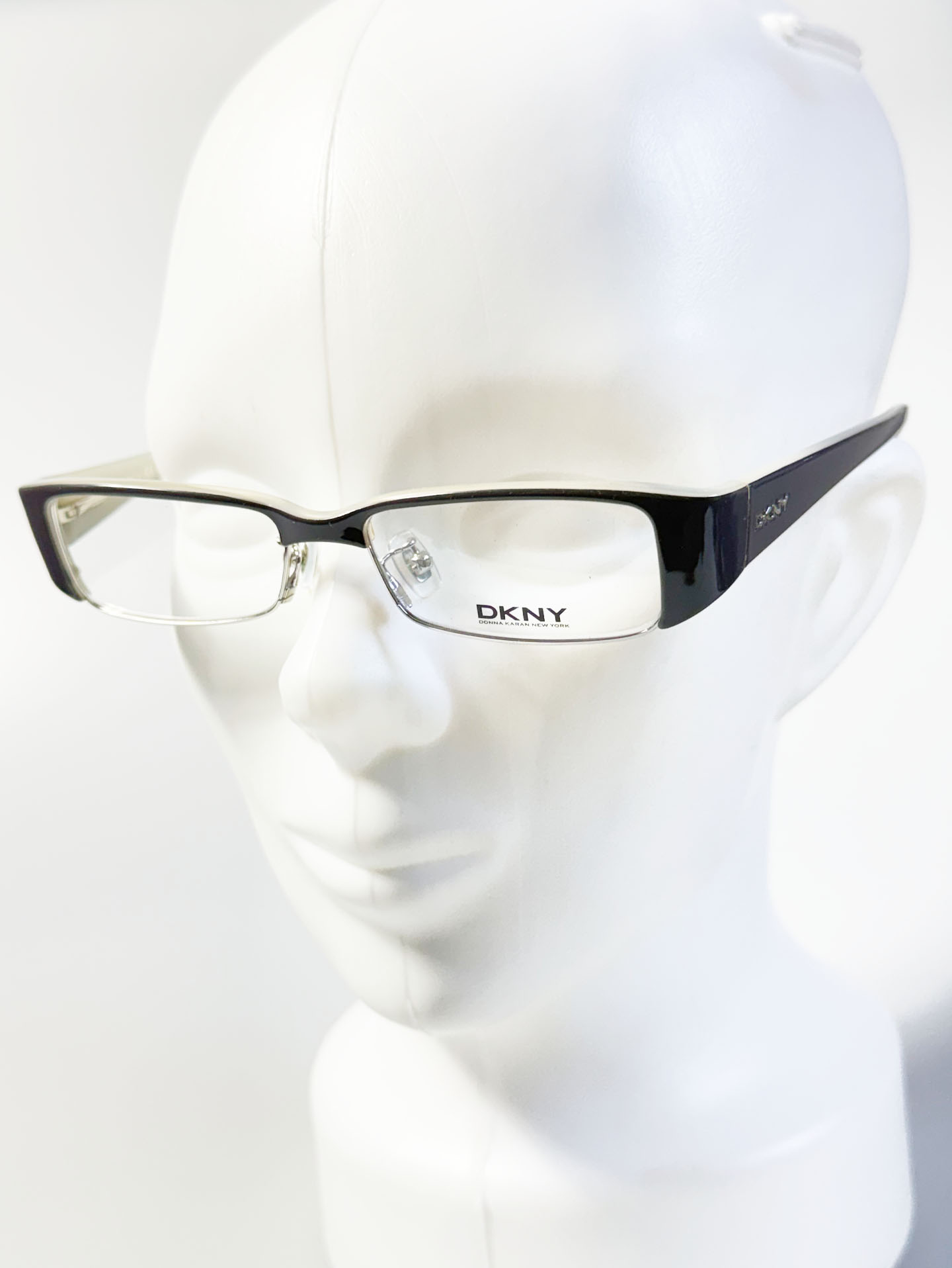 DKNY Purple & Silver Square Combination Frame Glasses