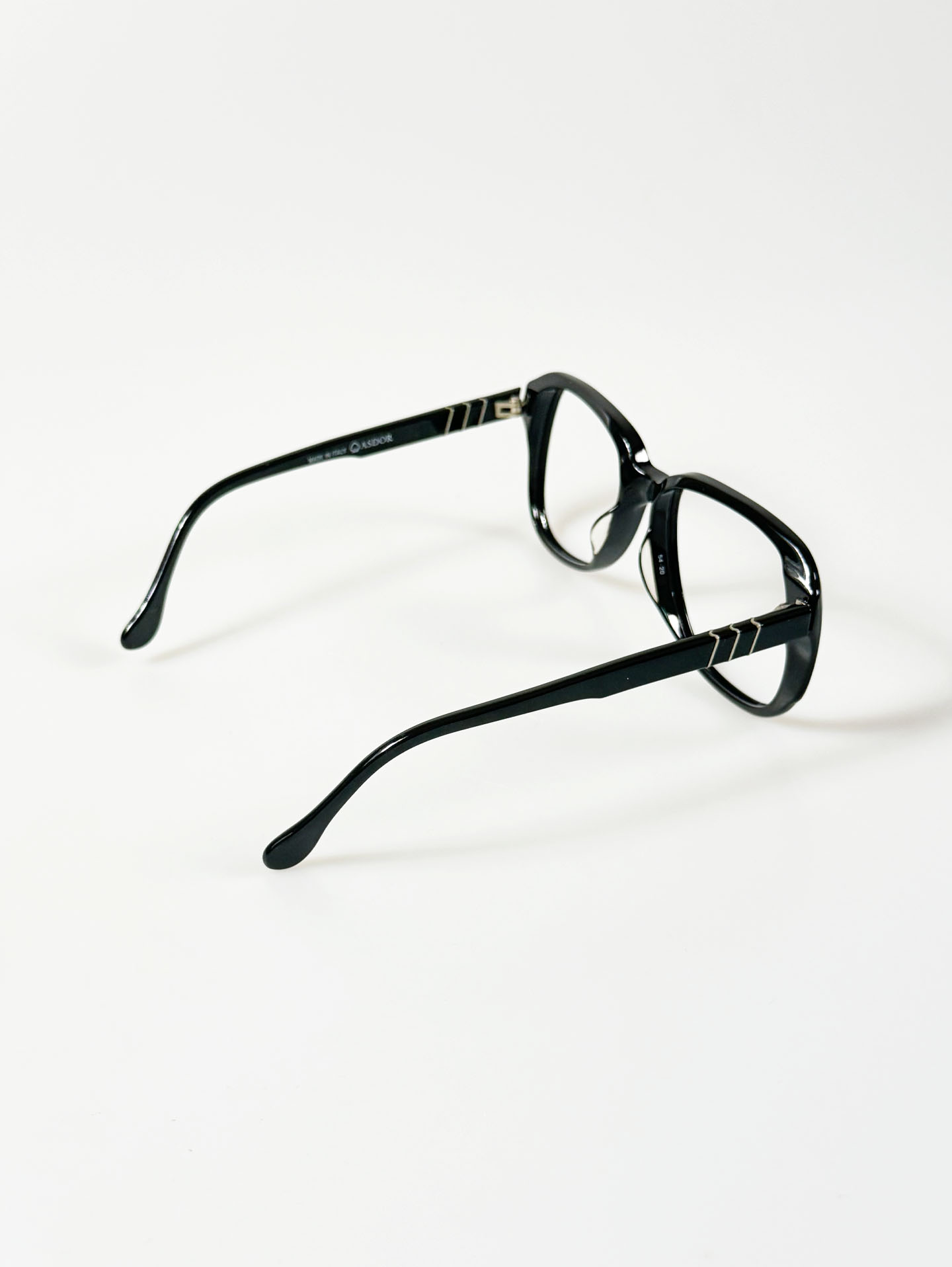 90's ASDOR Black Oversized Square Horn-Rim Glasses