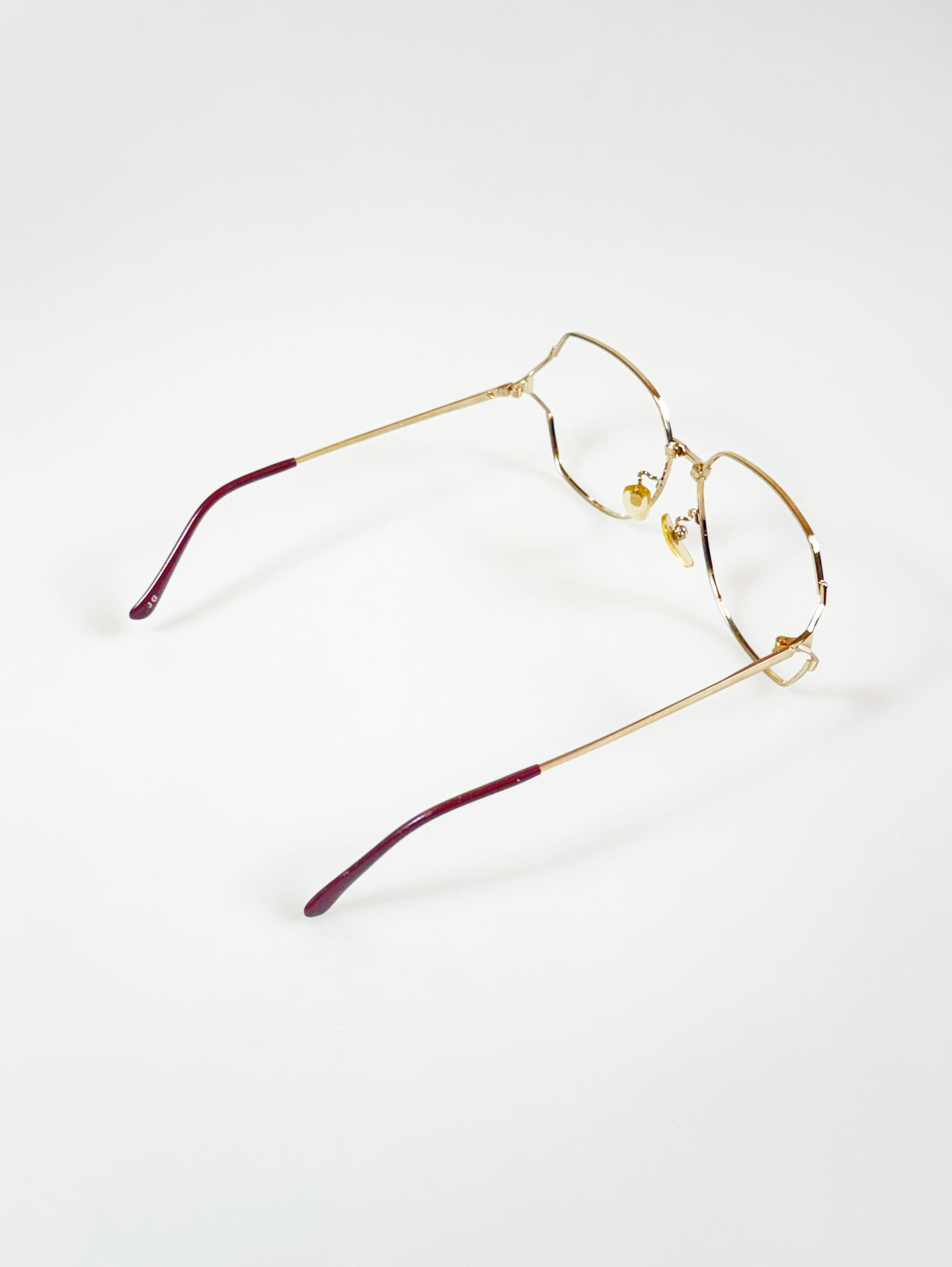 90's SJ STAR Gold-Tone Geometric Metal Frame Glasses