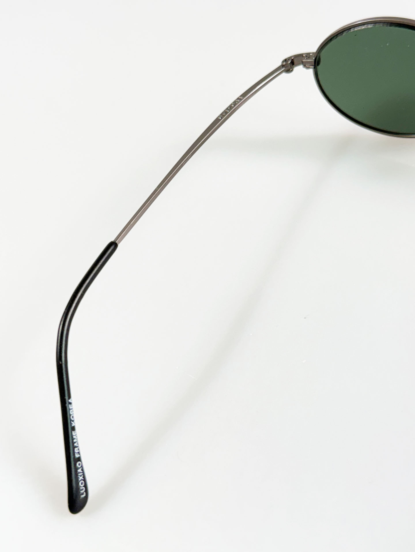 90's Dark Silver Titanium Slim Oval Sunglasses