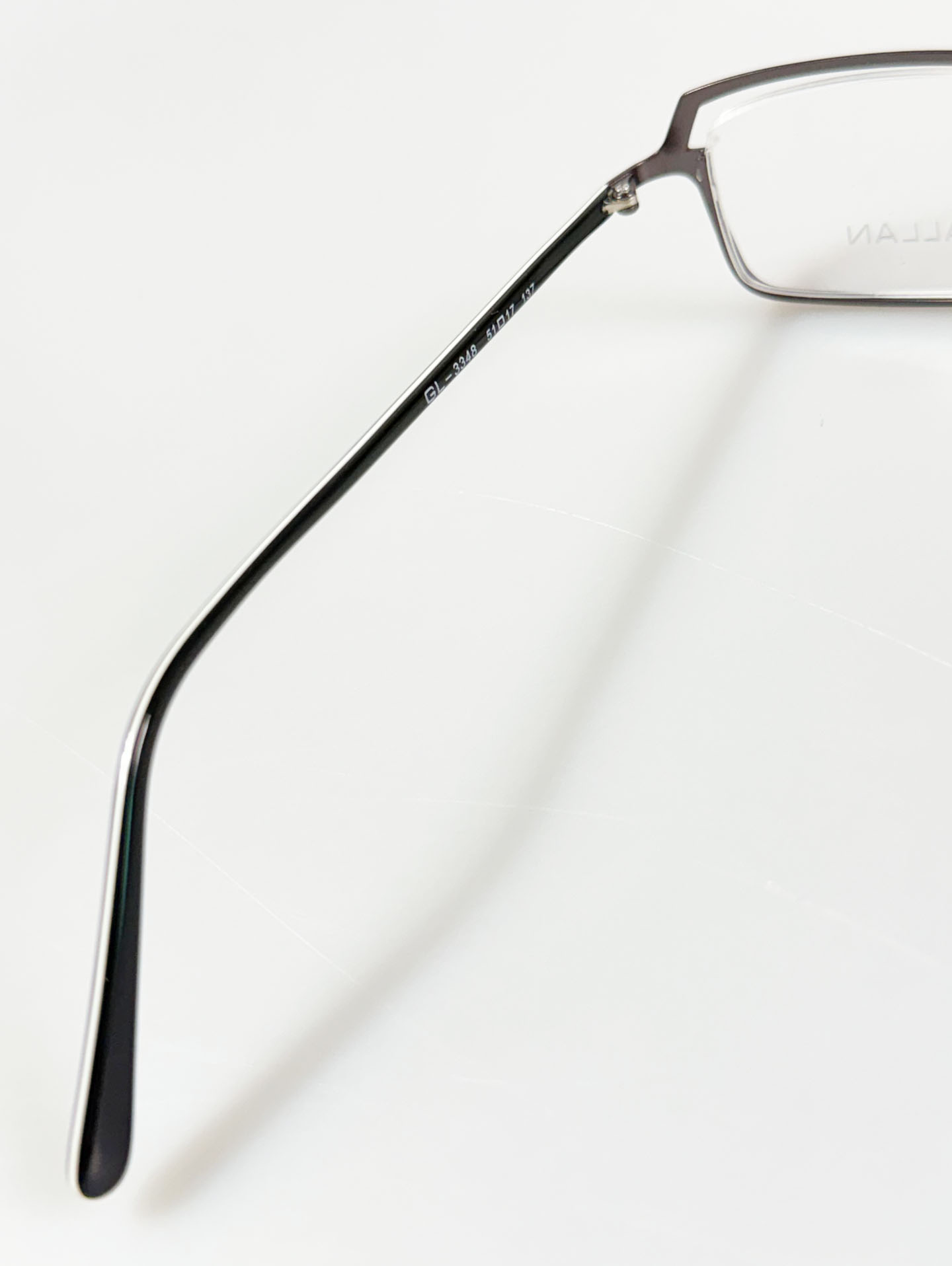 GALLAN Dark Silver Slim Square Metal Frame Glasses