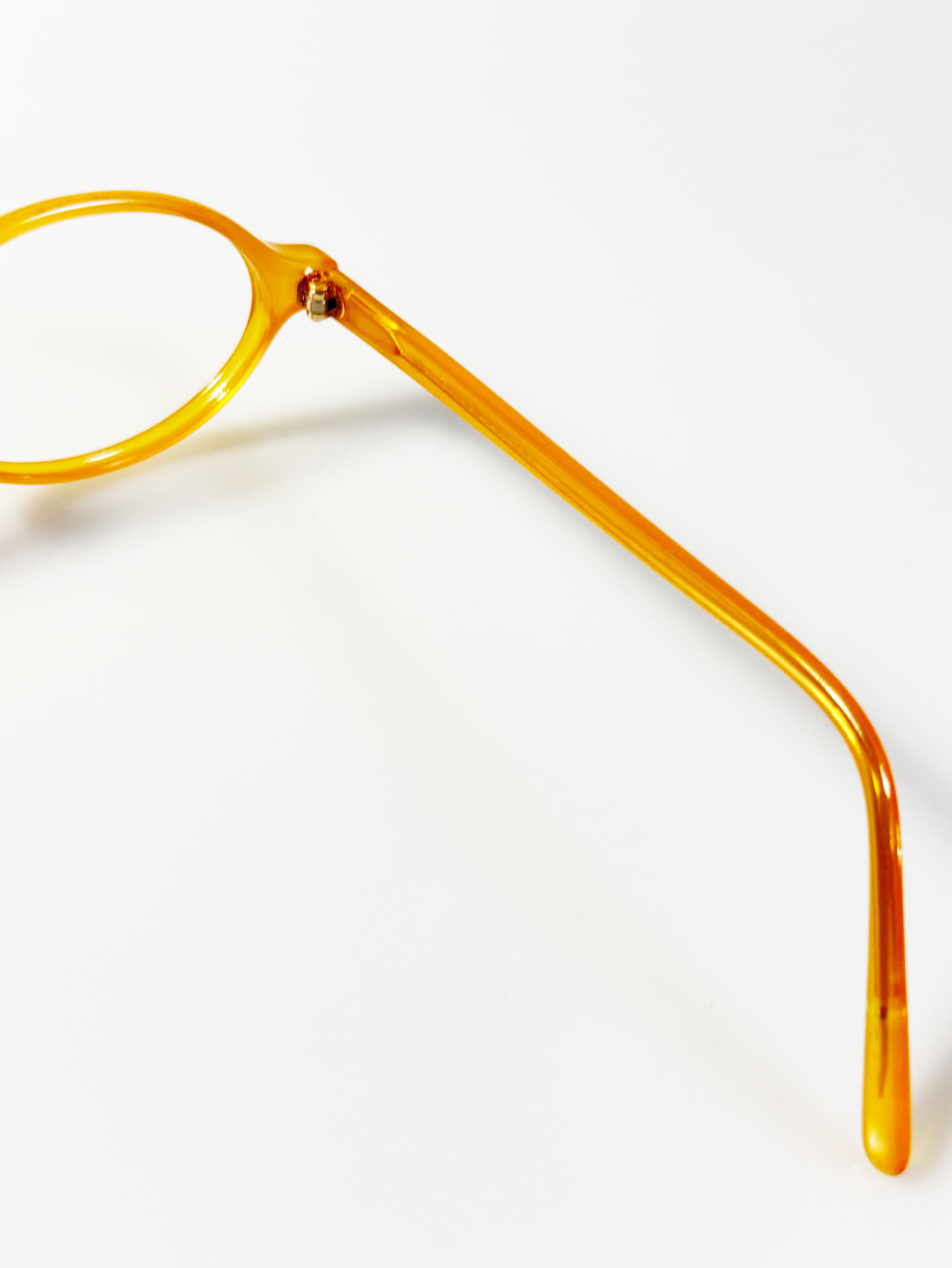 CLOVER Honey Yellow Oval Horn-Rim Frame Glasses