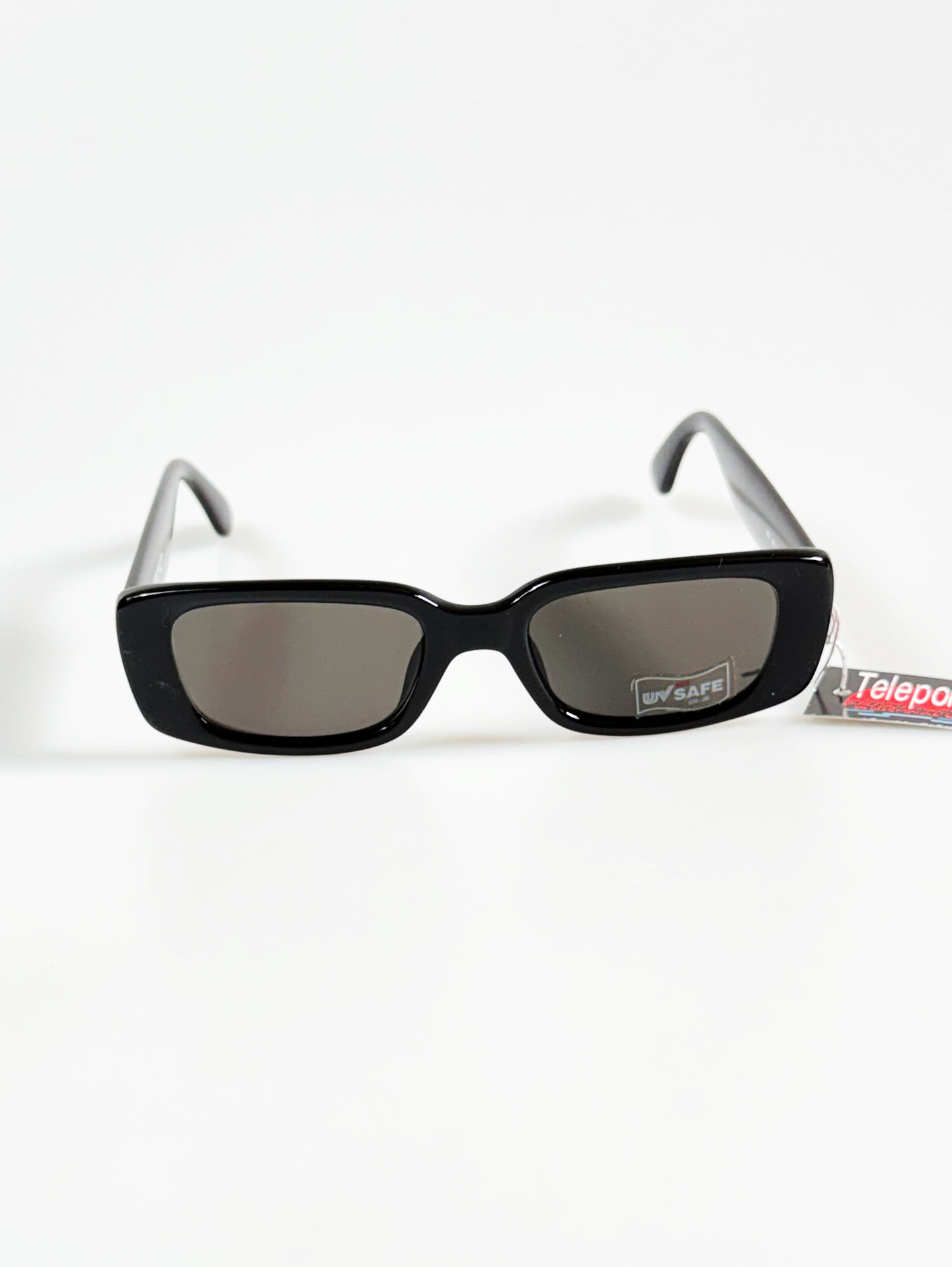 90's TELEPORT Black Bold Square Frame Sunglasses
