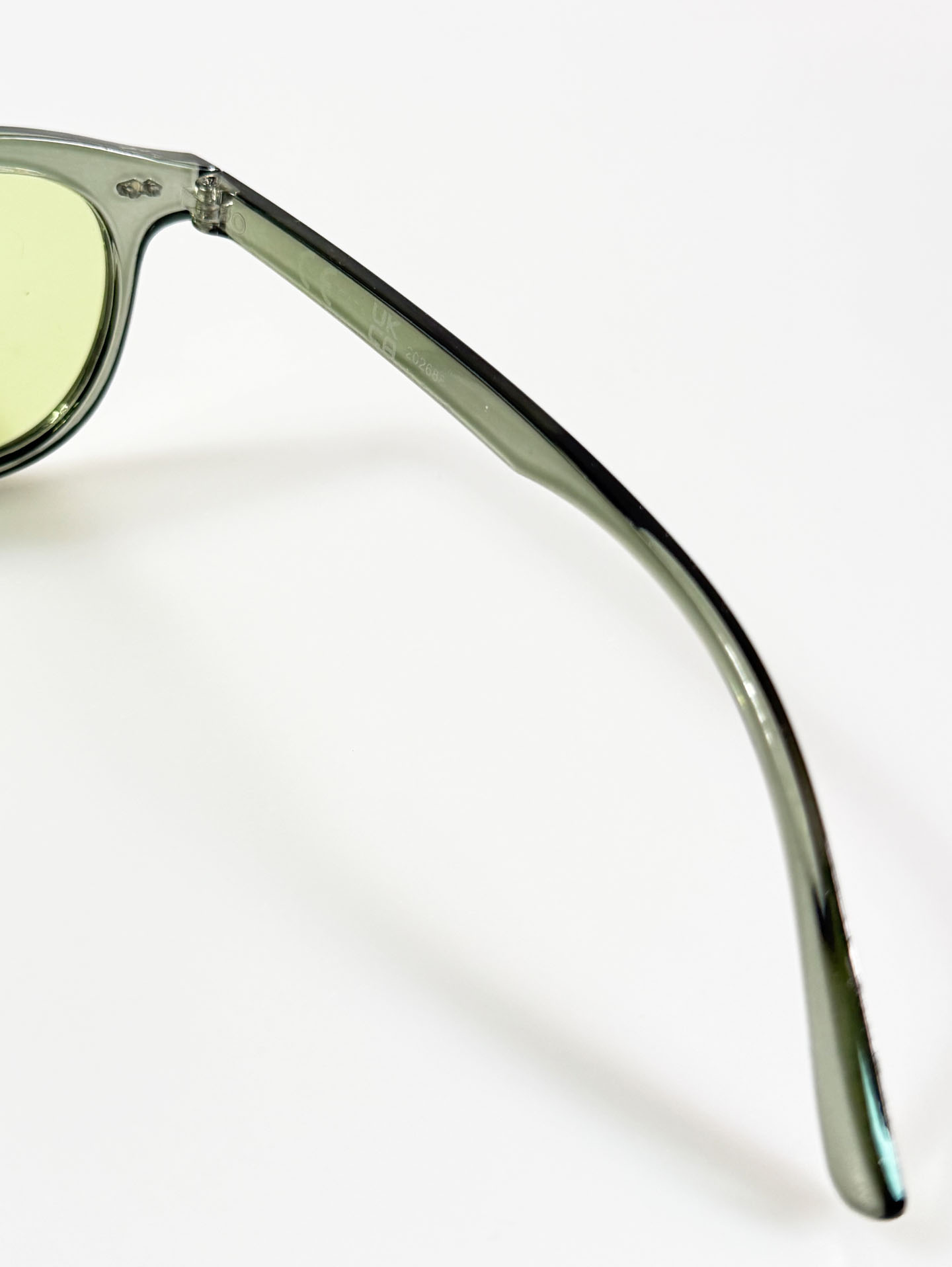 Smoke Olive Clear Bold Round Frame Tint Sunglasses