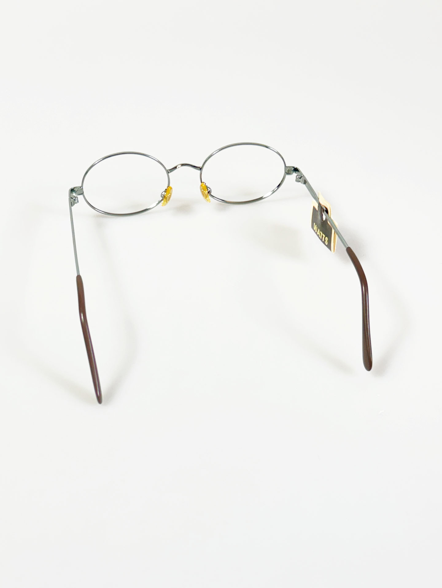 90's WATTS Silver Oval Metal Frame Glasses