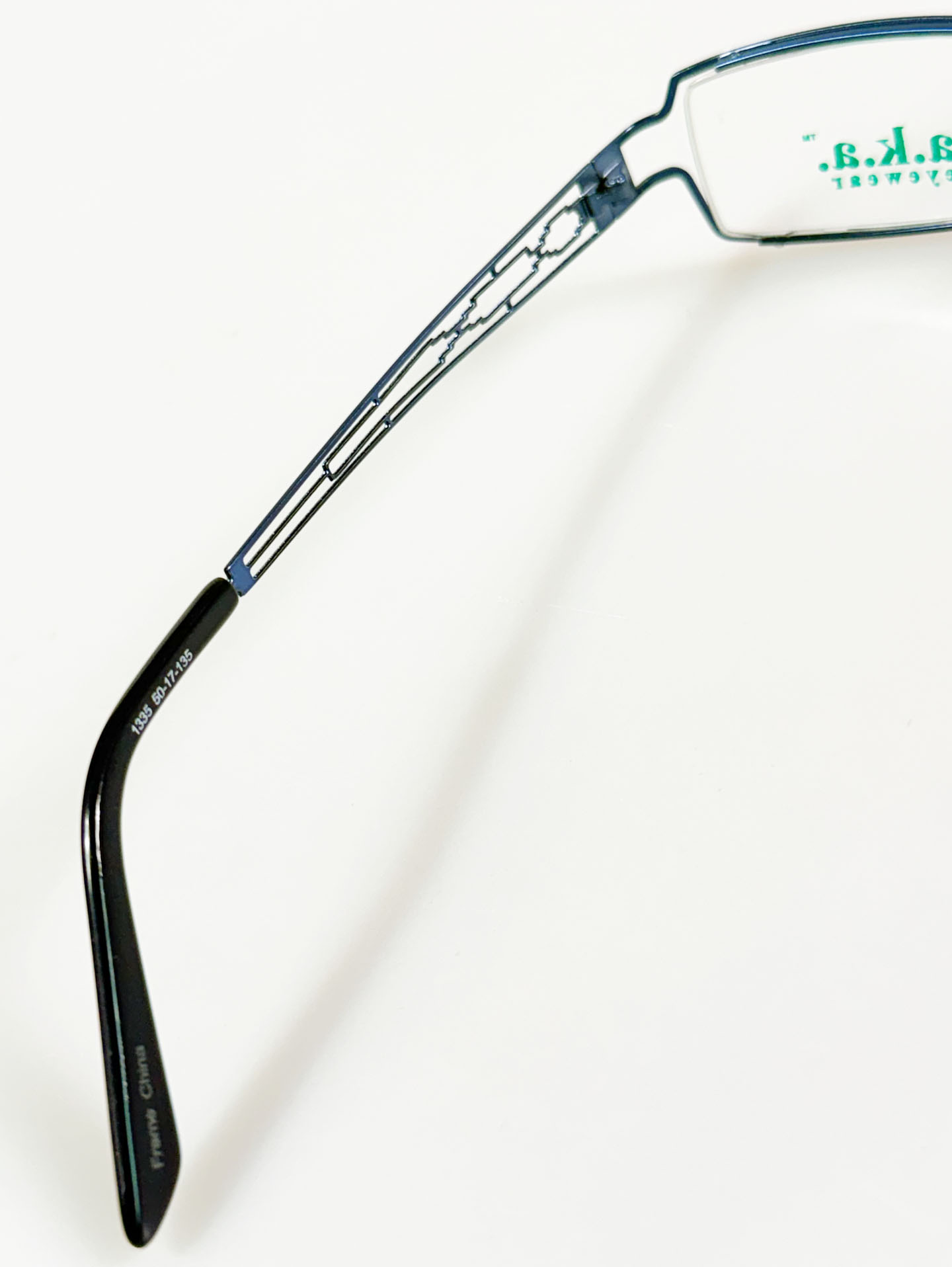 A.K.A. EYEWEAR Blue Slim Square Metal Glasses