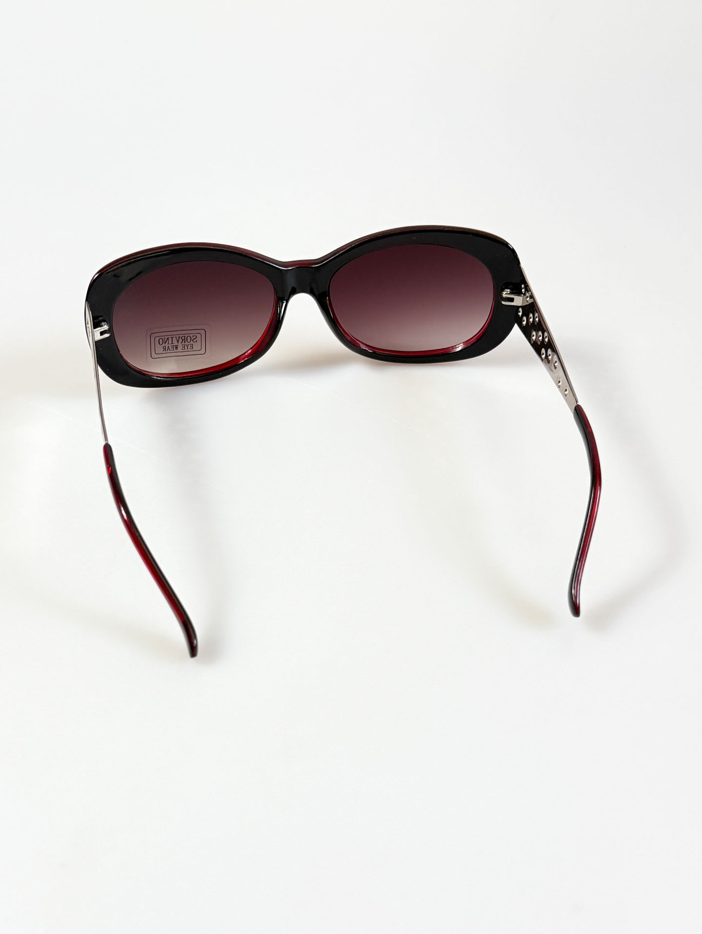 SORVINO Burgundy Oversized Oval Tint Sunglasses