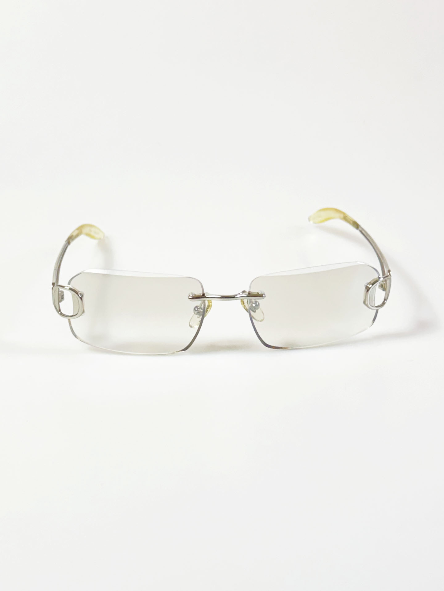 CAPRIO Rimless Square Metal Tinted Sunglasses