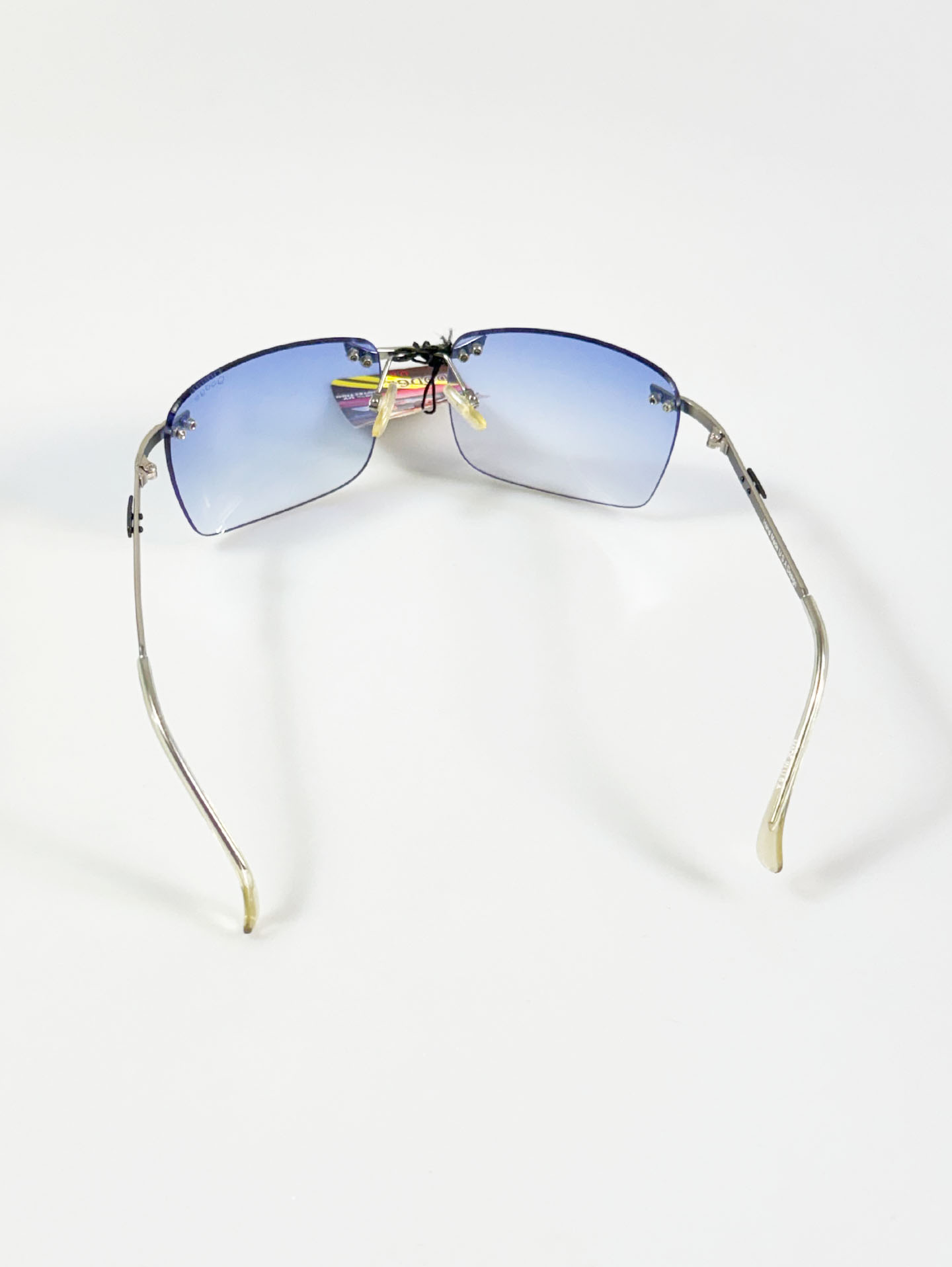 90's DODGE Rimless Shield Square Metal Tint Sunglasses