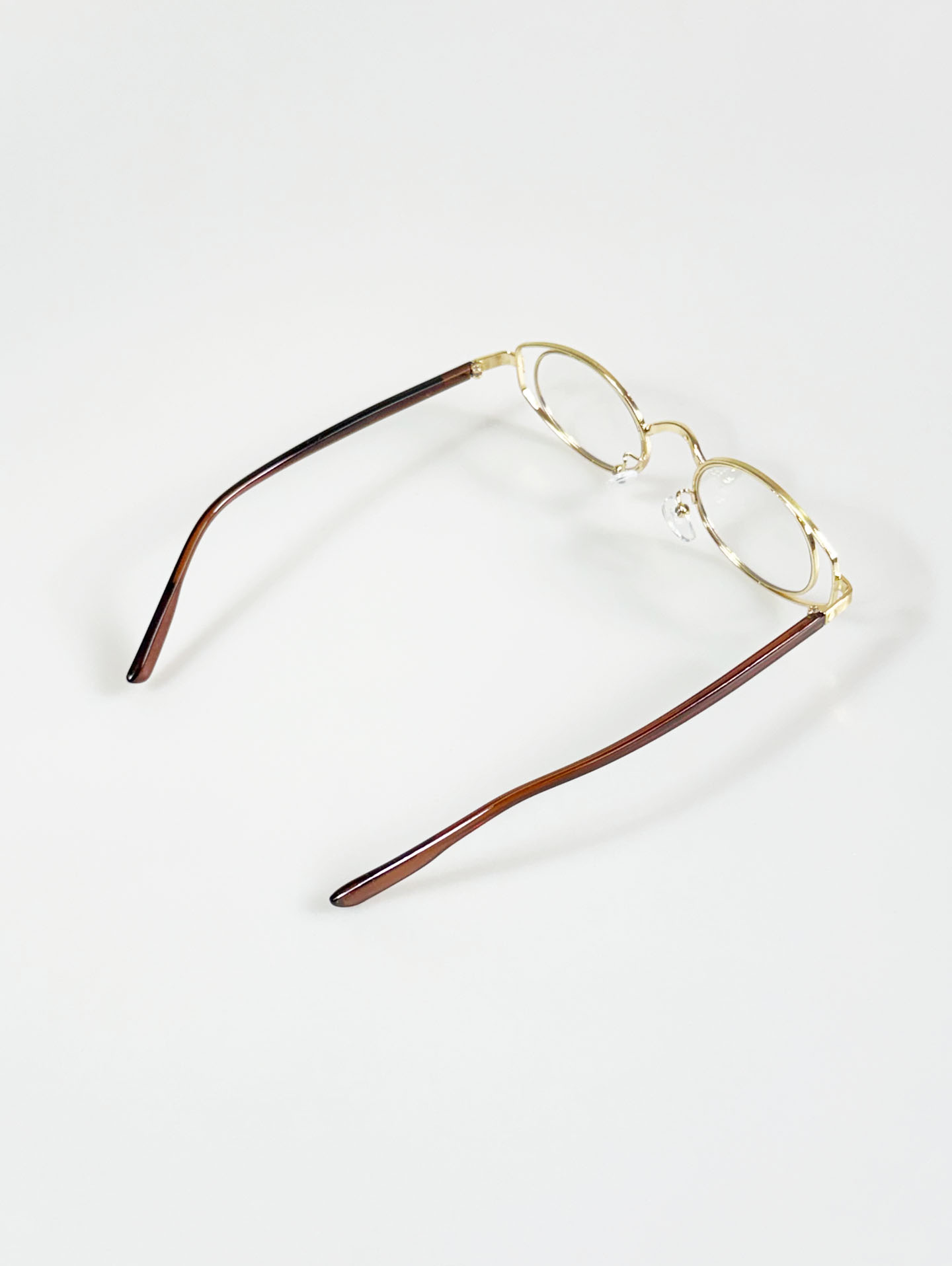 90’s Gold Metal Slim Oval Double Rim Frame Glasses