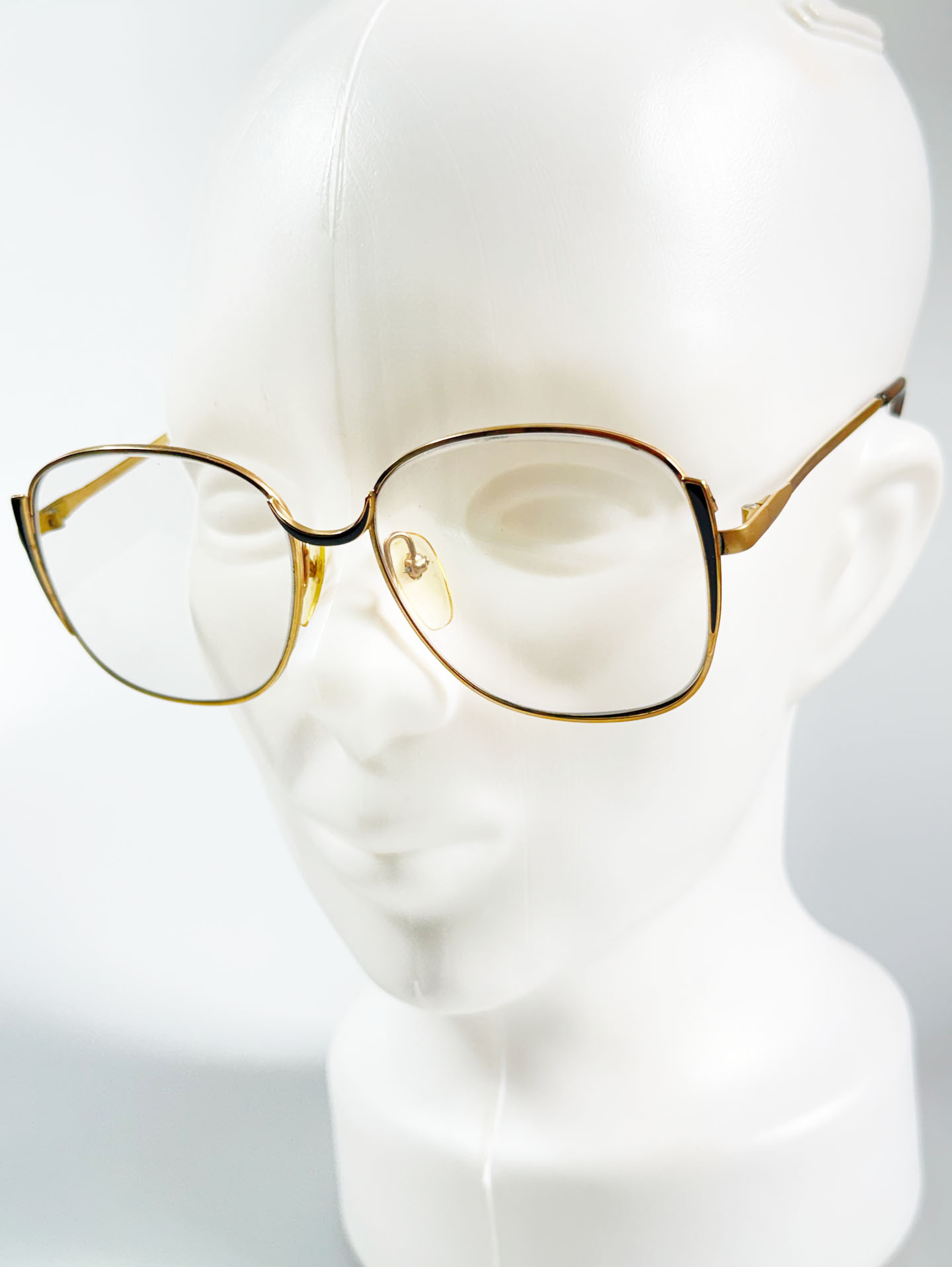 80's HOC Gold Oversized Soft Square Metal Frame Glasses