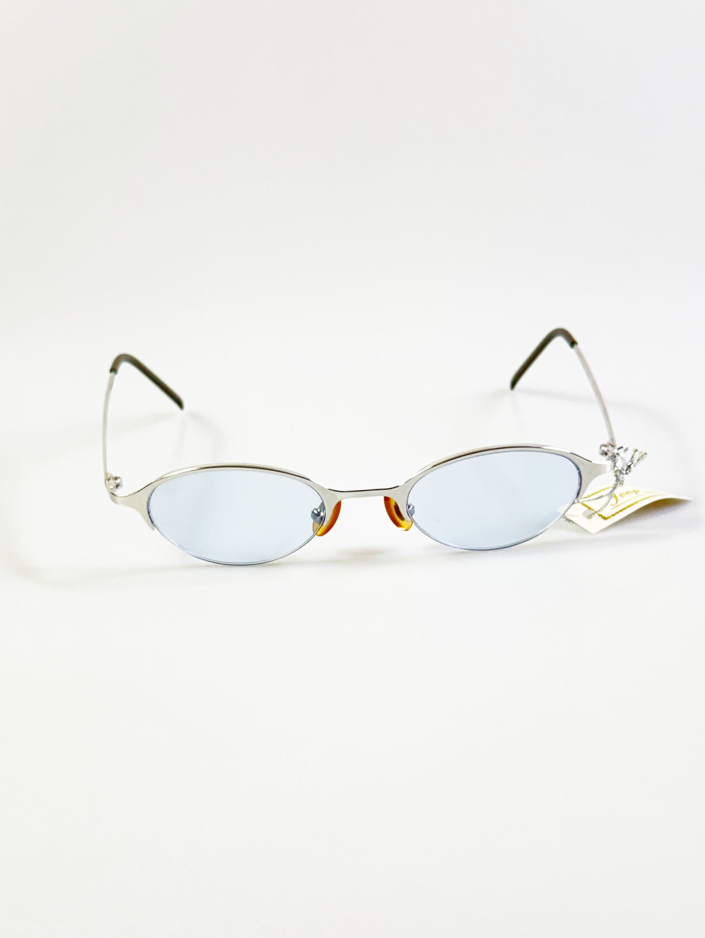 JEEP Silver Oval Half-Rim Metal Frame Tint Sunglasses