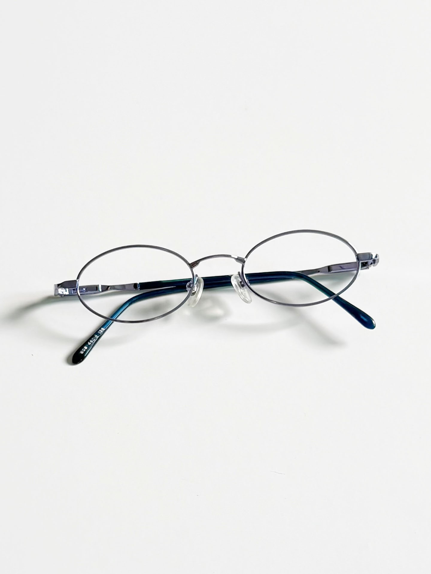 90’s HSO Deep Blue Slim Oval Metal Frame Glasses