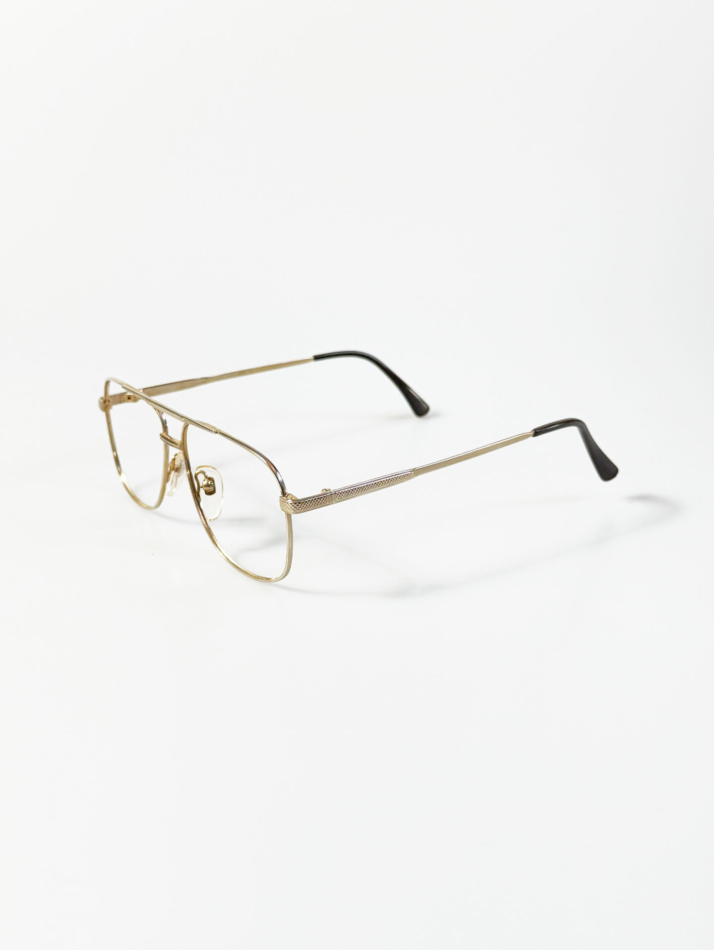 90's CHEVRON Aviator Boeing Gold Metal Frame Glasses