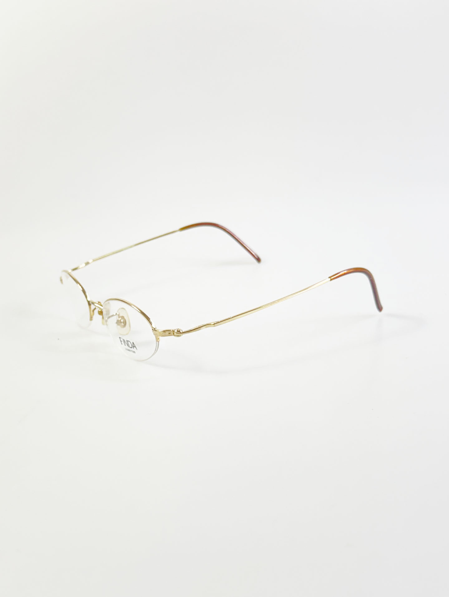 FINDA Gold Half-Rim Oval Metal Glasses