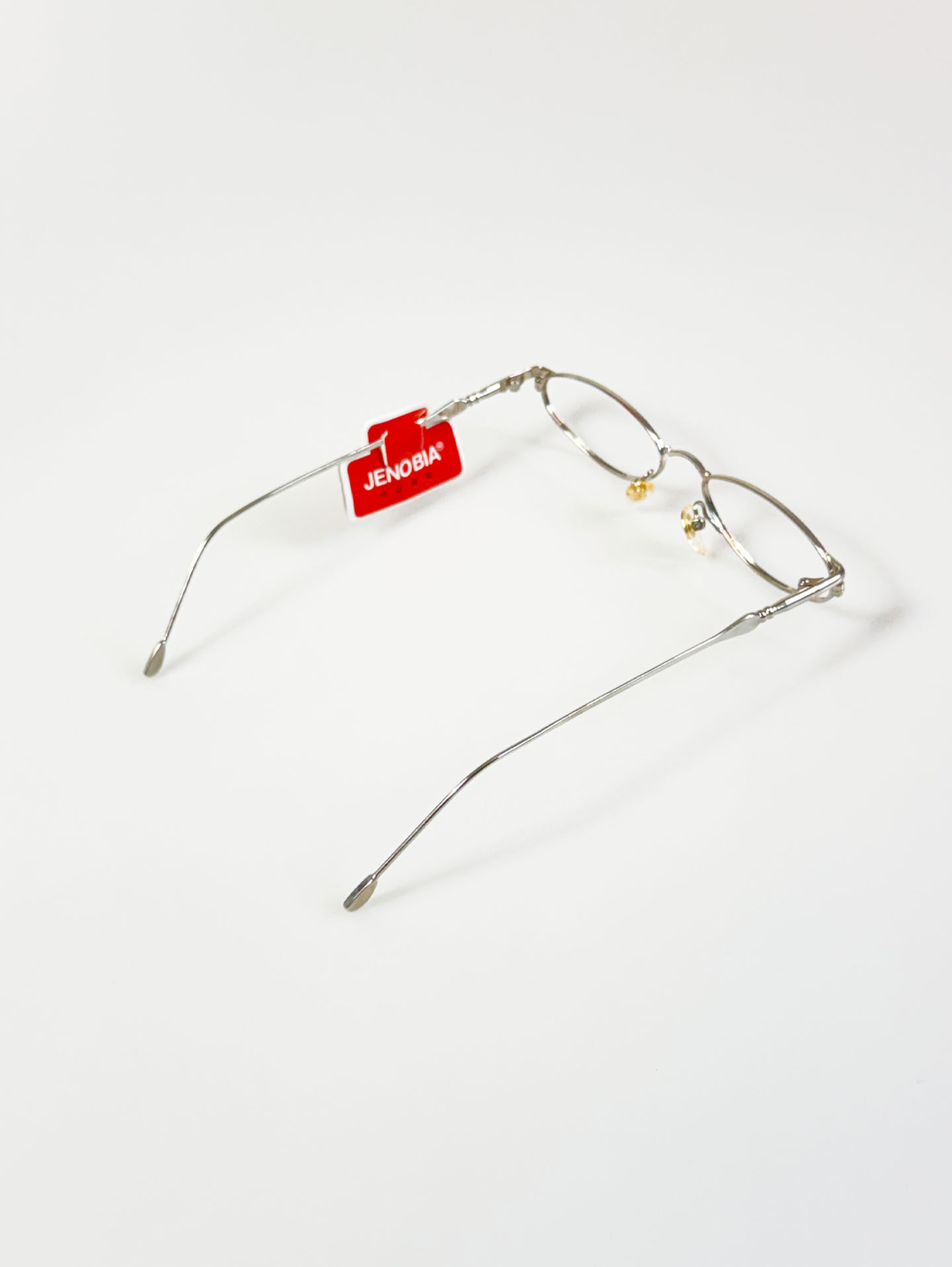 90’s JENOBIA Silver Slim Oval Metal Frame Glasses