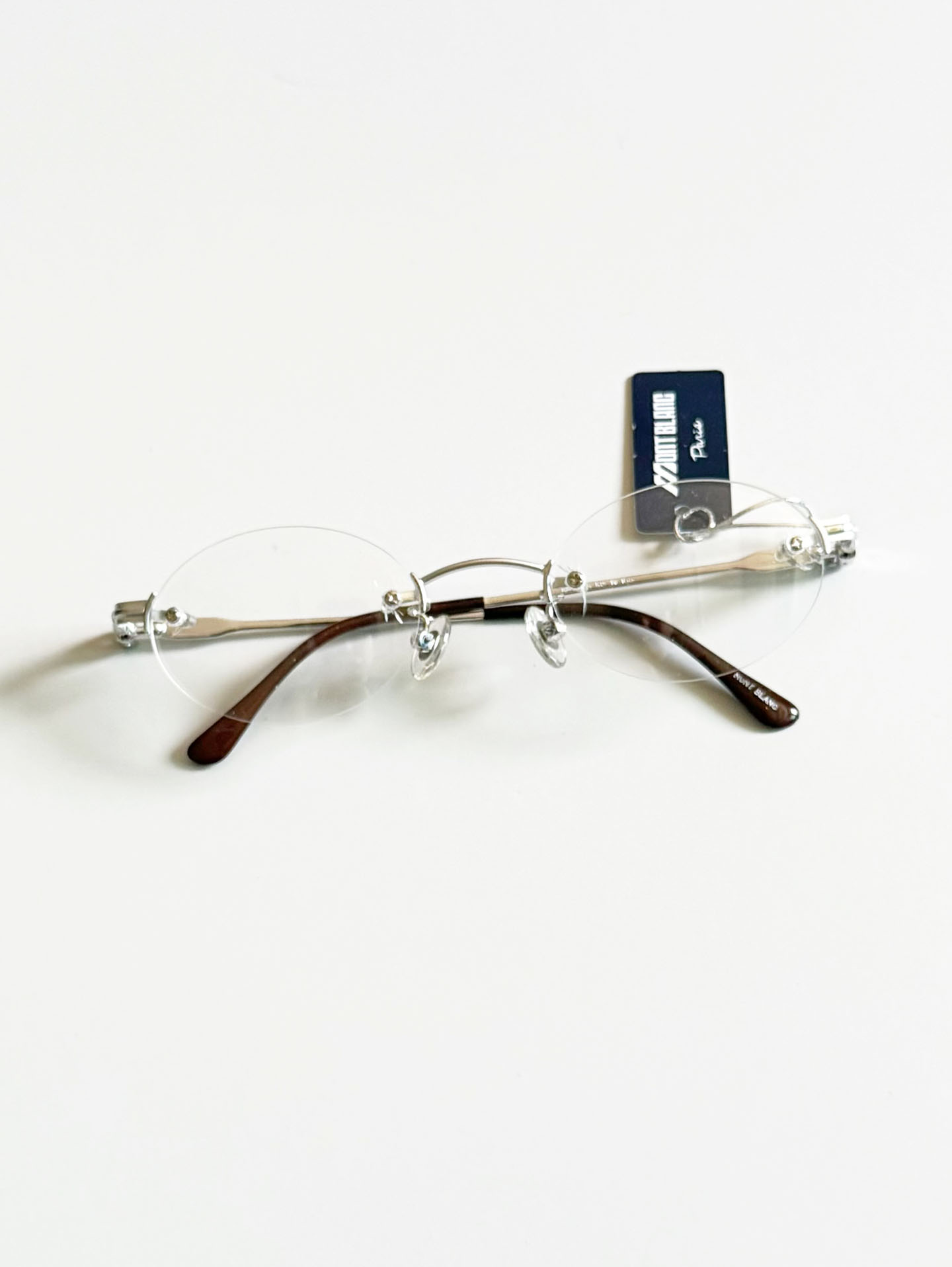 MONT BLANC PARIS Silver Rimless Oval Metal Frame Glasses