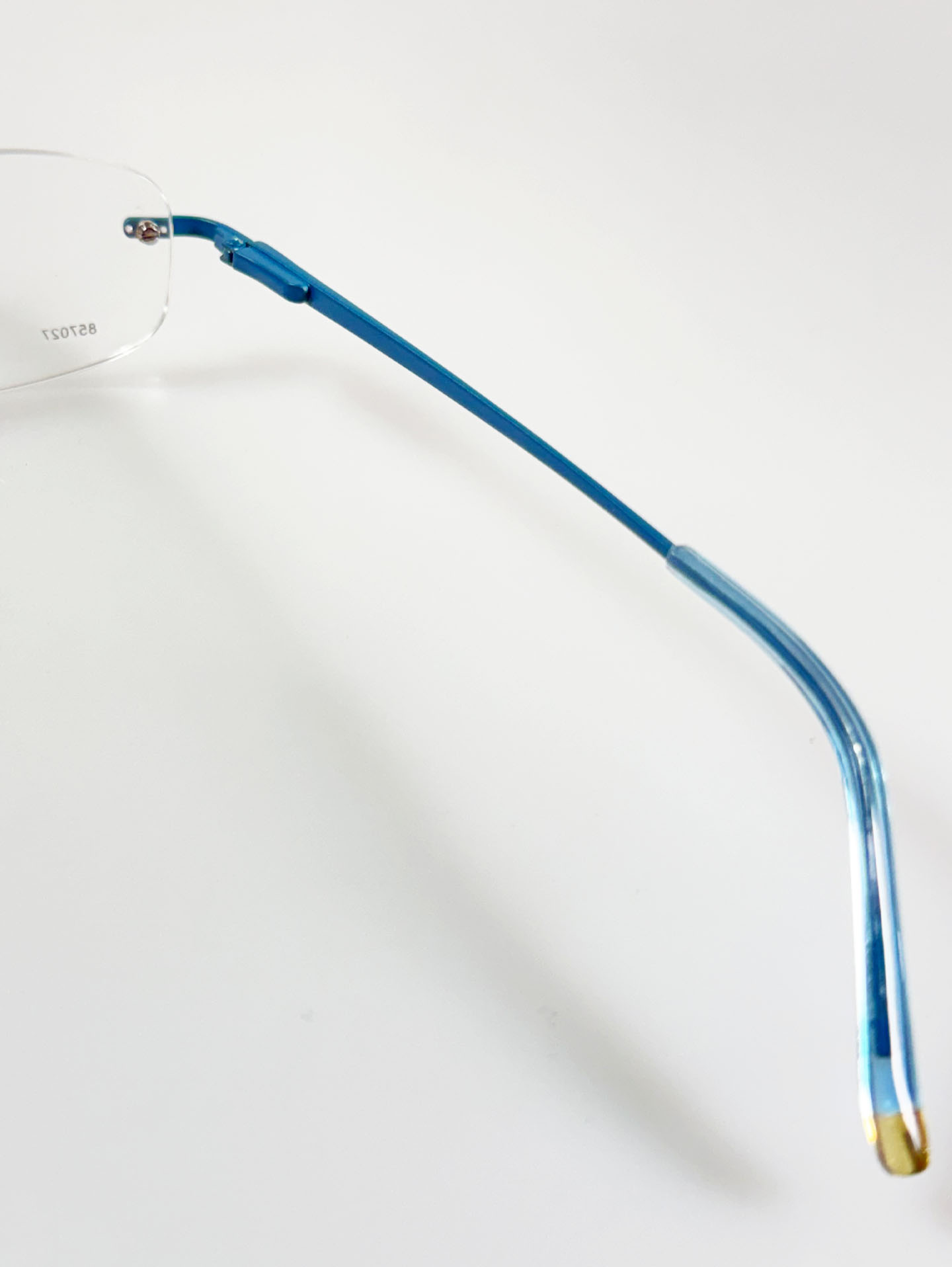 90's FUTIS Blue Rimless Square Metal Glasses