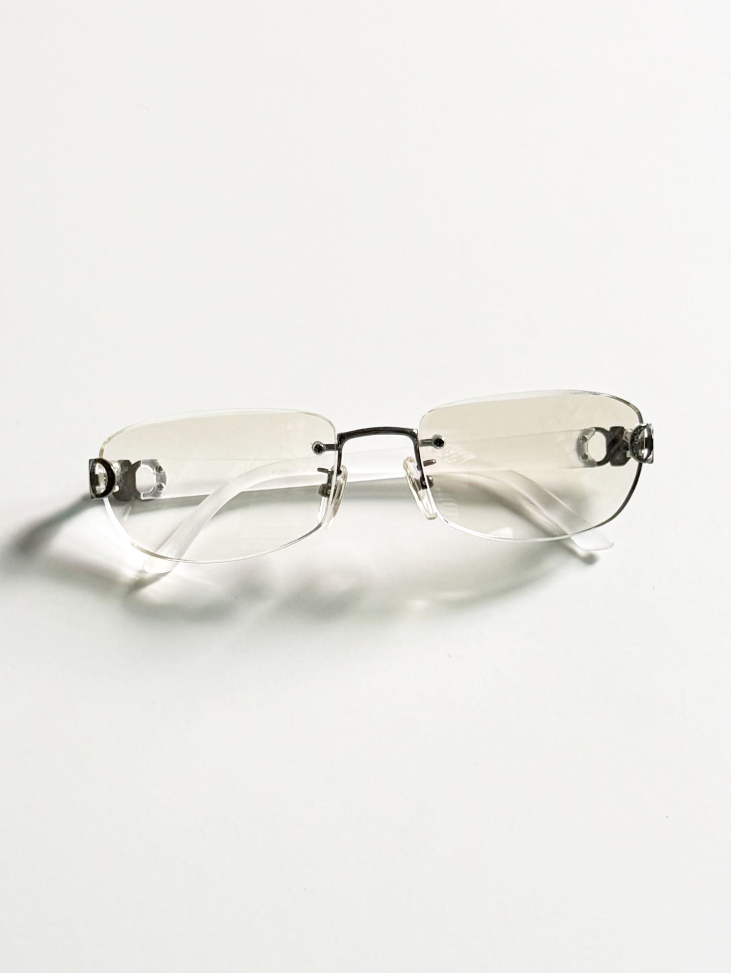 CAPRIO Rimless Square Metal Tinted Sunglasses