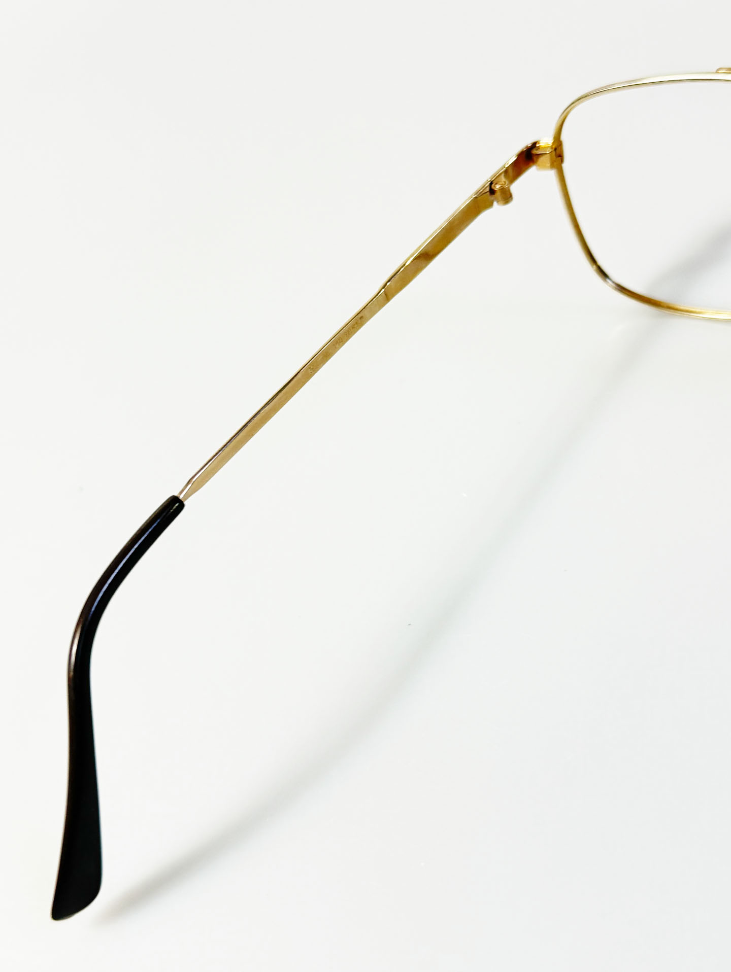 90's CHEVRON Aviator Boeing Gold Metal Frame Glasses