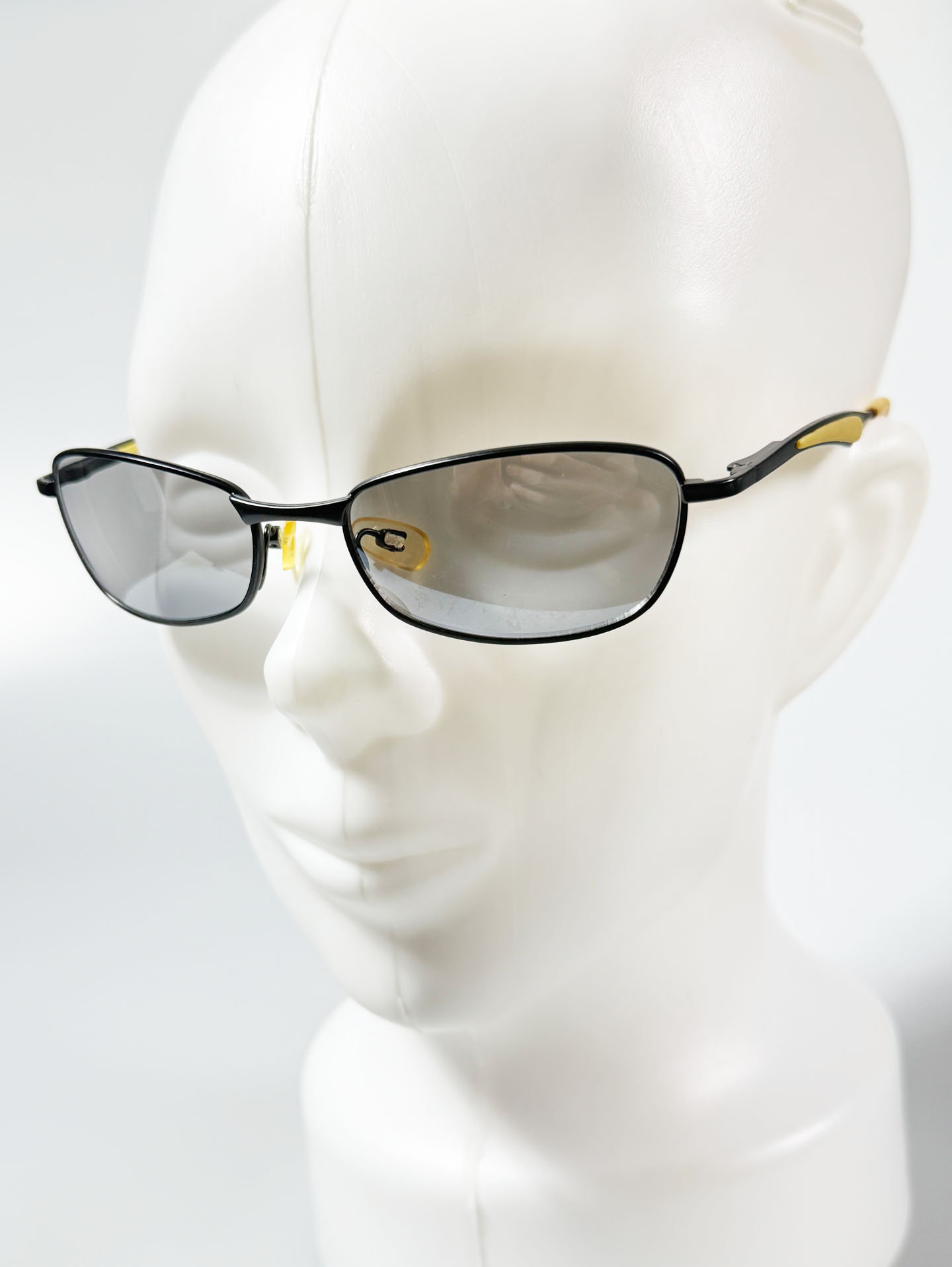 90's DOMON Black Slim Square Metal Sunglasses