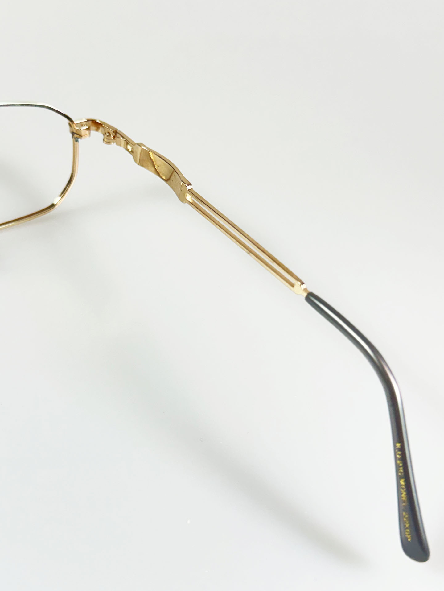 90's Retro Gold Slim Square Metal Glasses