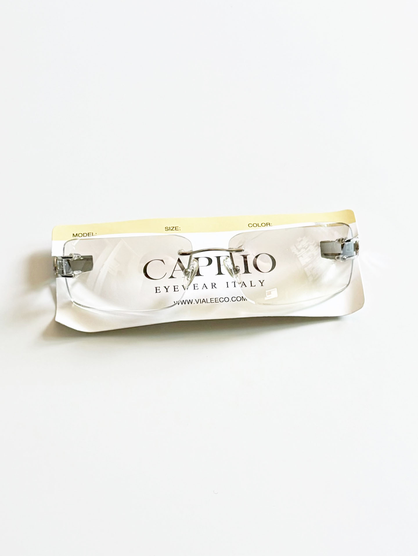 CAPRIO Rimless Square Metal Tinted Sunglasses