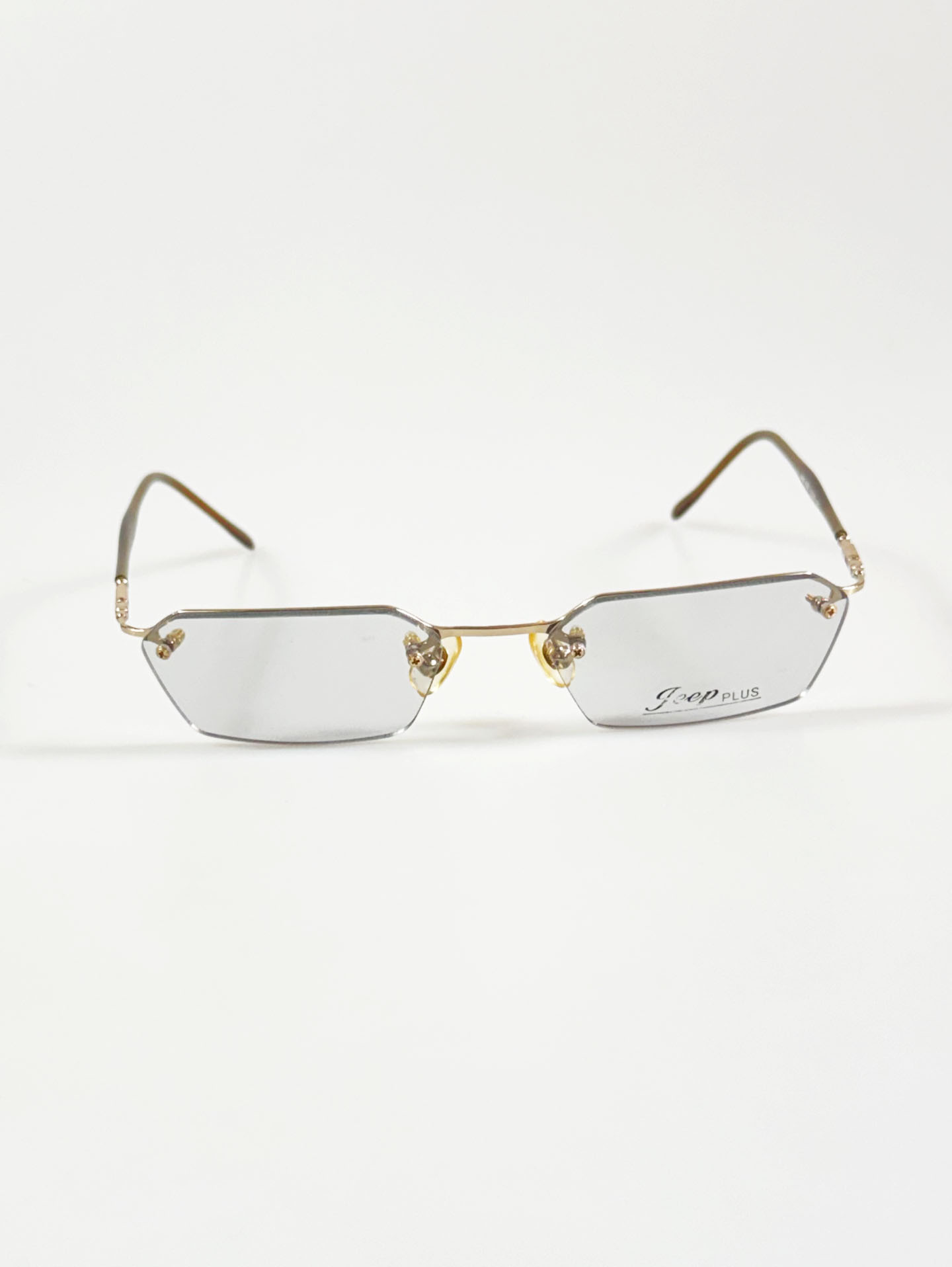 JEEP Gold Rimless Square Metal Glasses