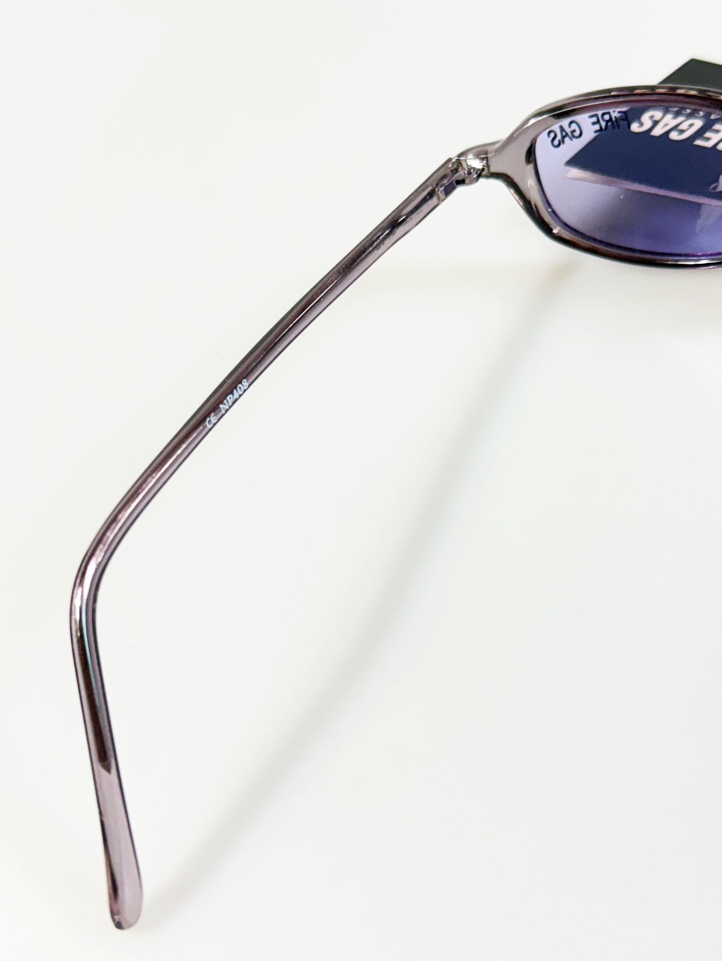 90's FIRE GAS Lavender Slim Oval Horn-Rim Tinted Sunglasses