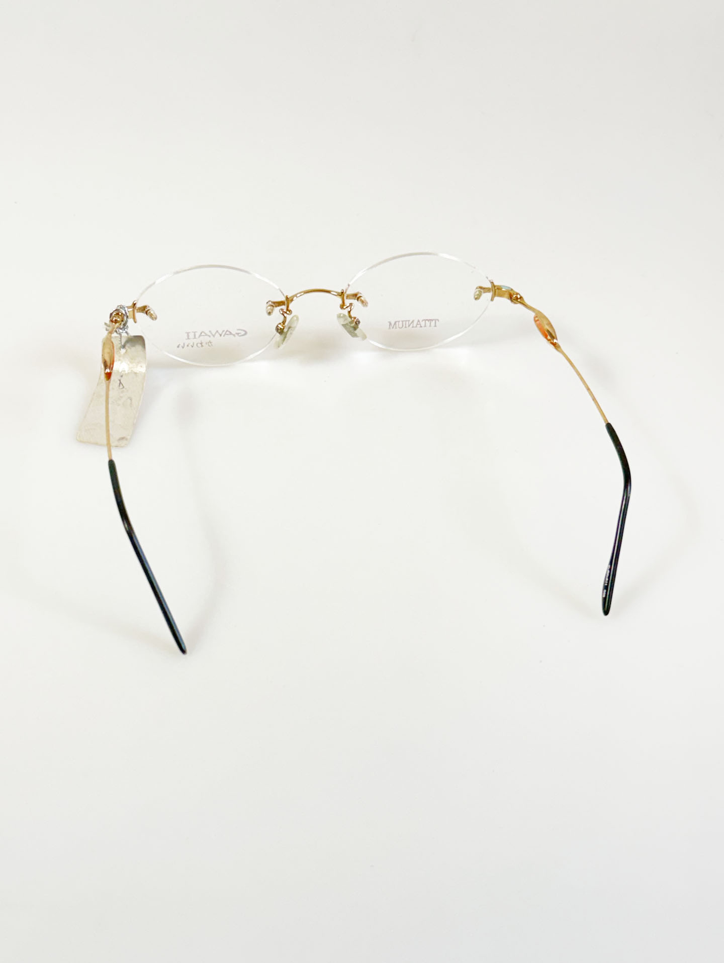 GAWAII Gold Rimless Oval Titanium Frame Glasses