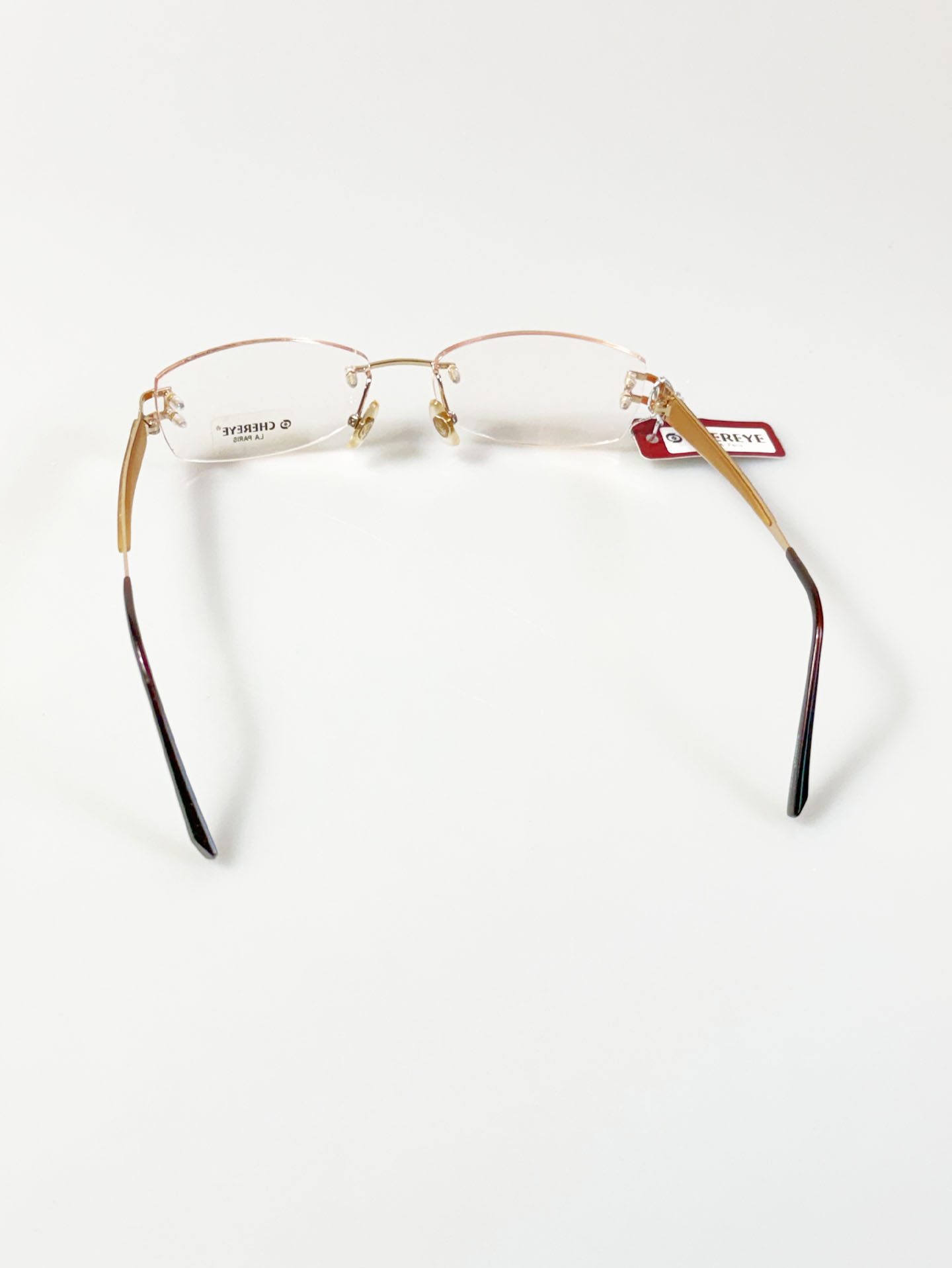 CHEREYE LA PARIS Gold Rimless Square Frame Glasses
