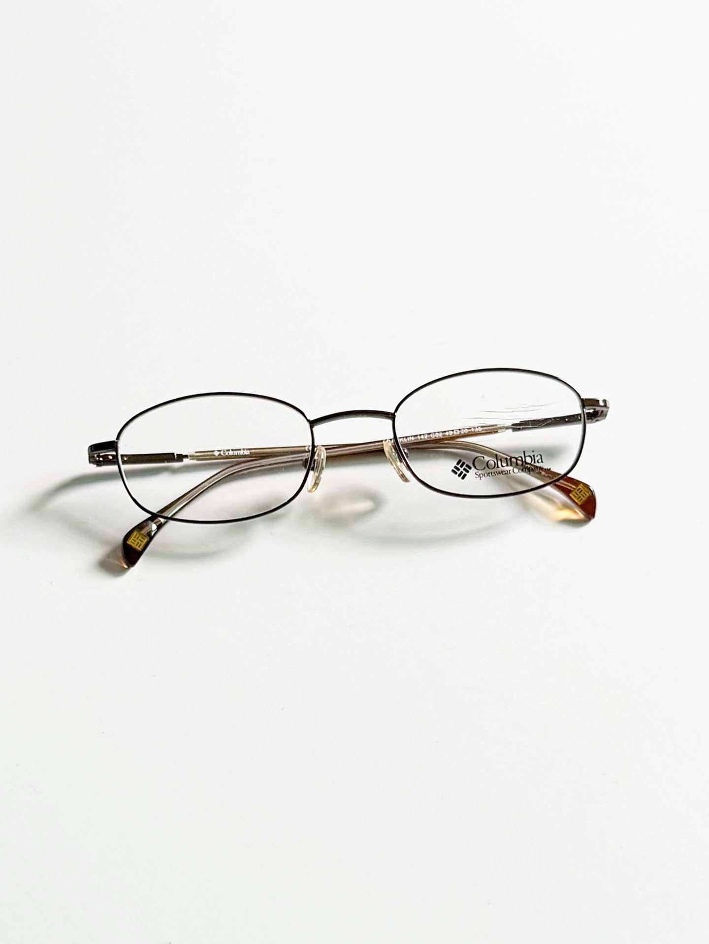 Columbia Brown Slim Oval Metal Glasses