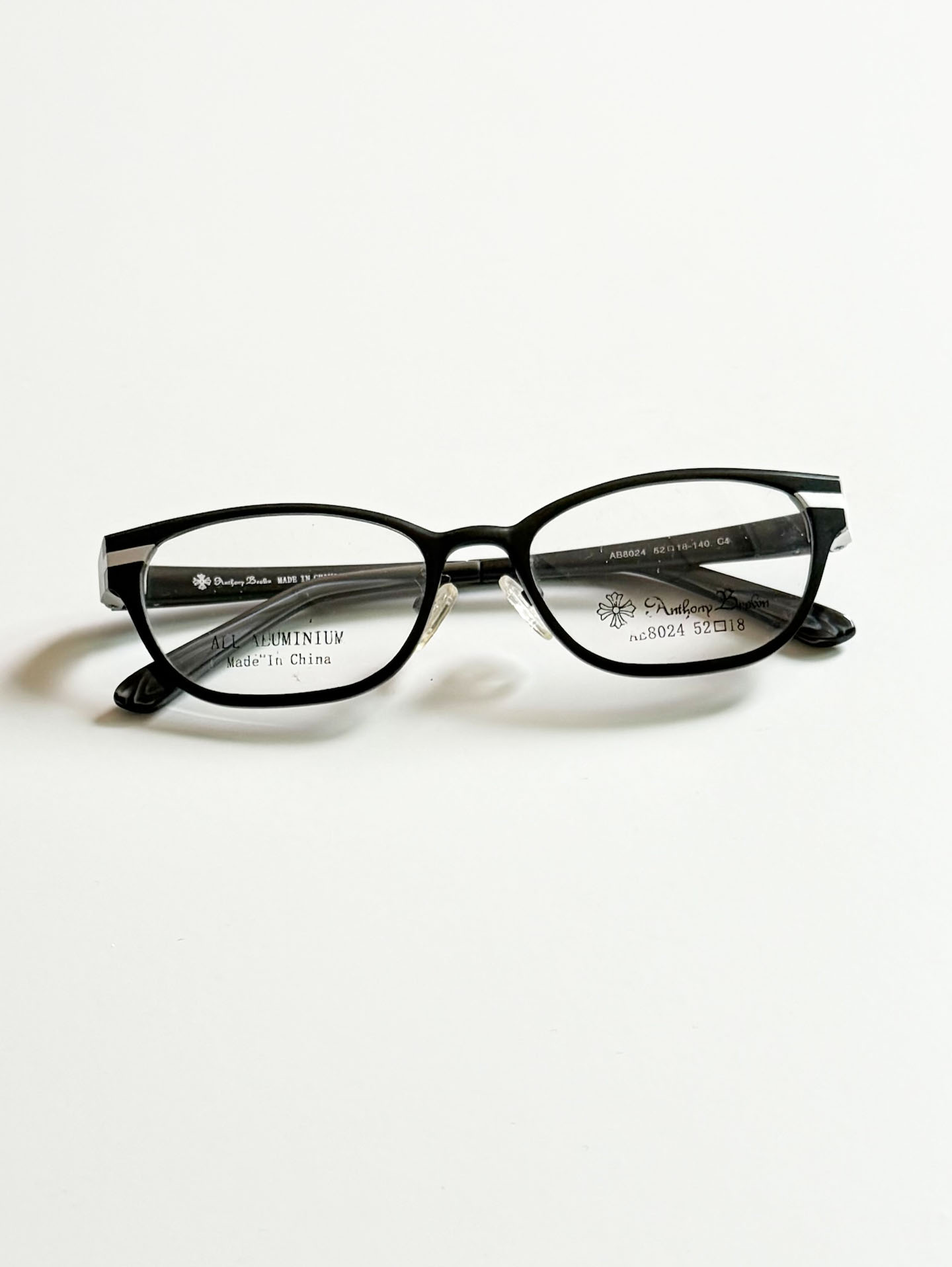 Anthony Brown Black Square Aluminum Frame Glasses