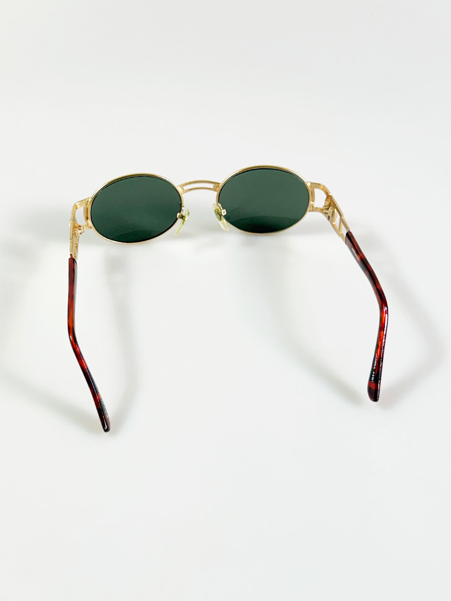 90's JOANNA Gold Slim Oval Metal Frame Sunglasses