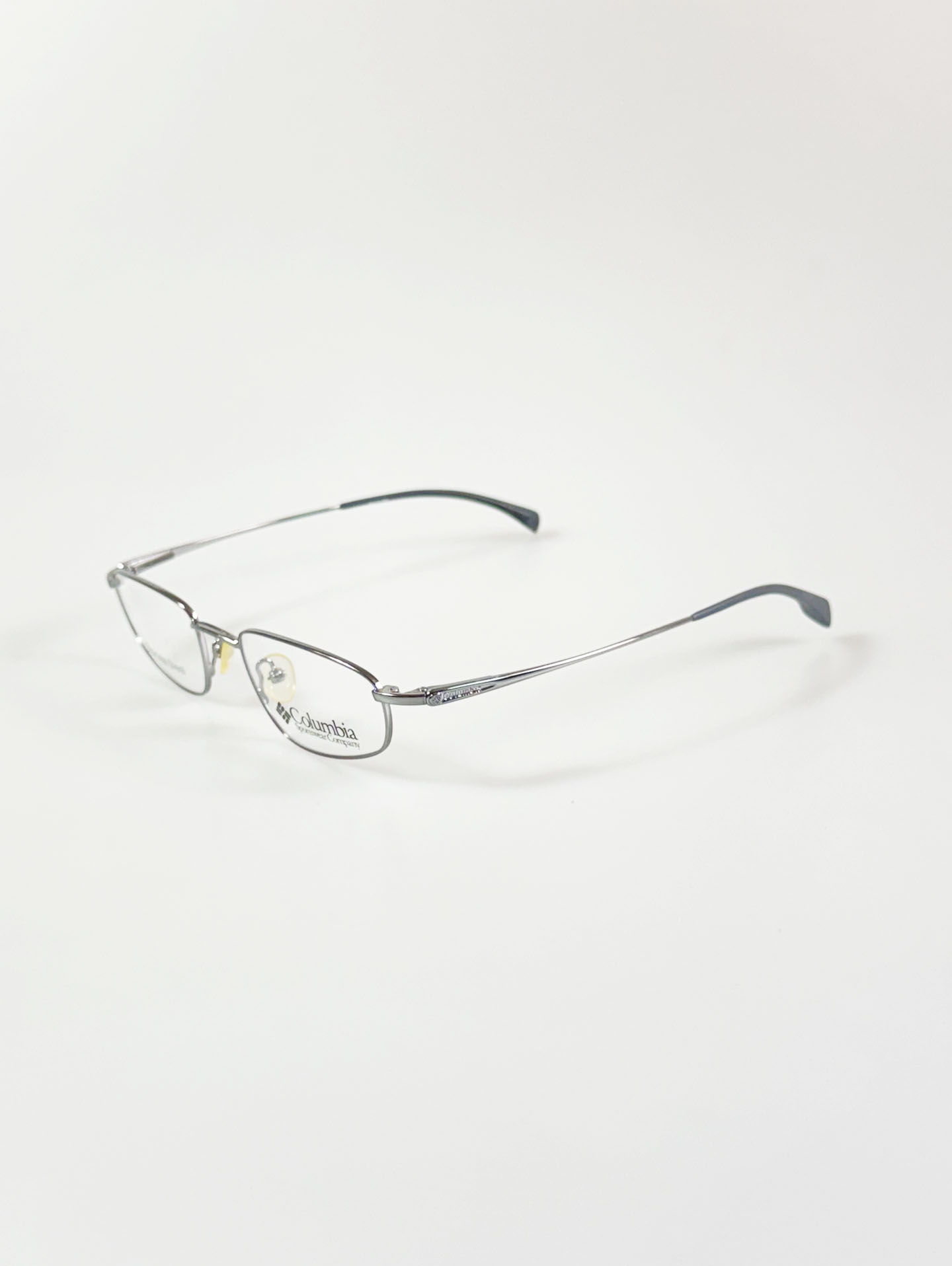 Columbia Silver Slim Square Metal Frame Glasses