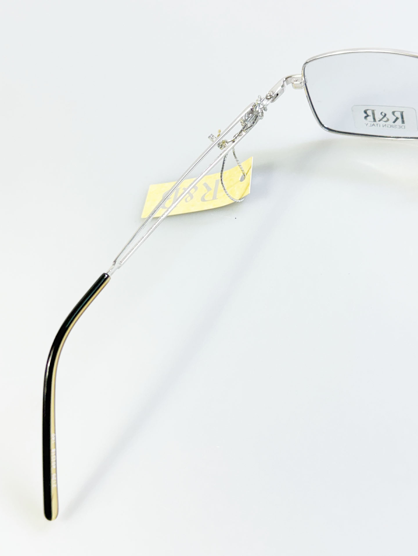 R&B Eyewear Silver Slim Square Metal Frame Glasses