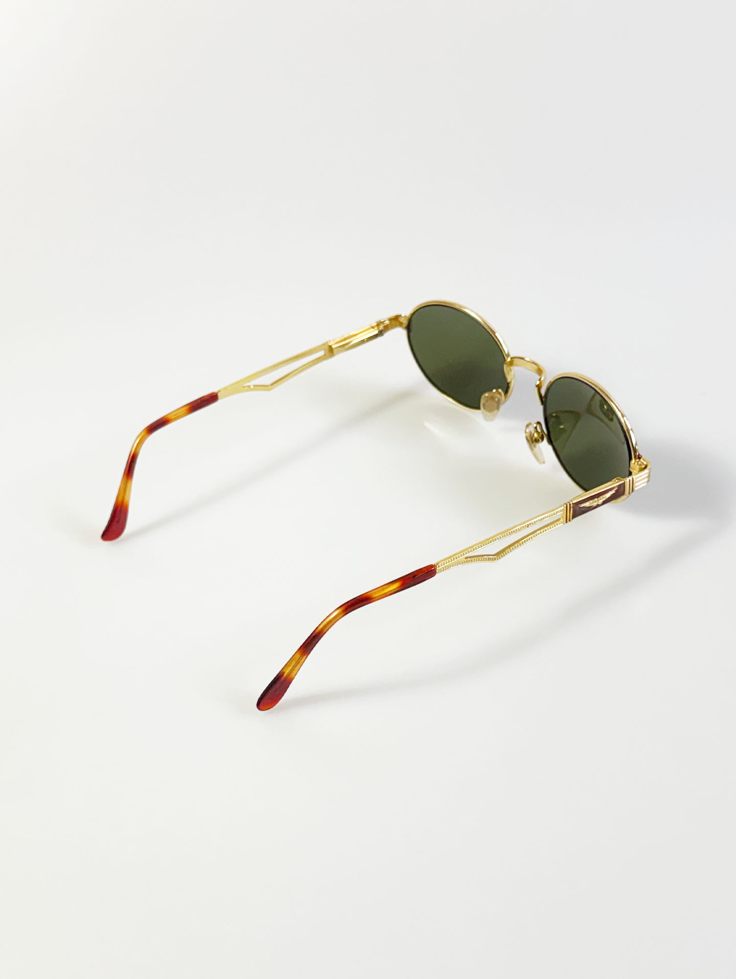 90's HARLEY Gold Oval Metal Frame Sunglasses