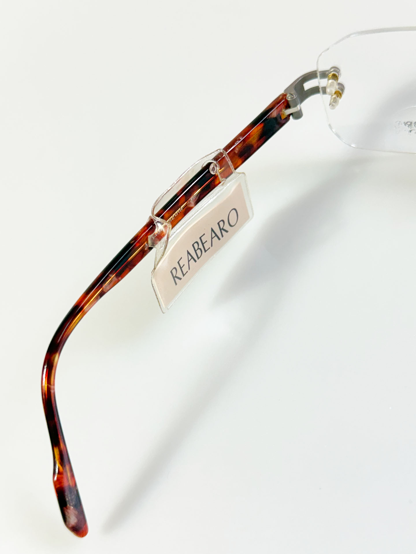 REABEARO Silver Rimless Square Metal Frame Glasses