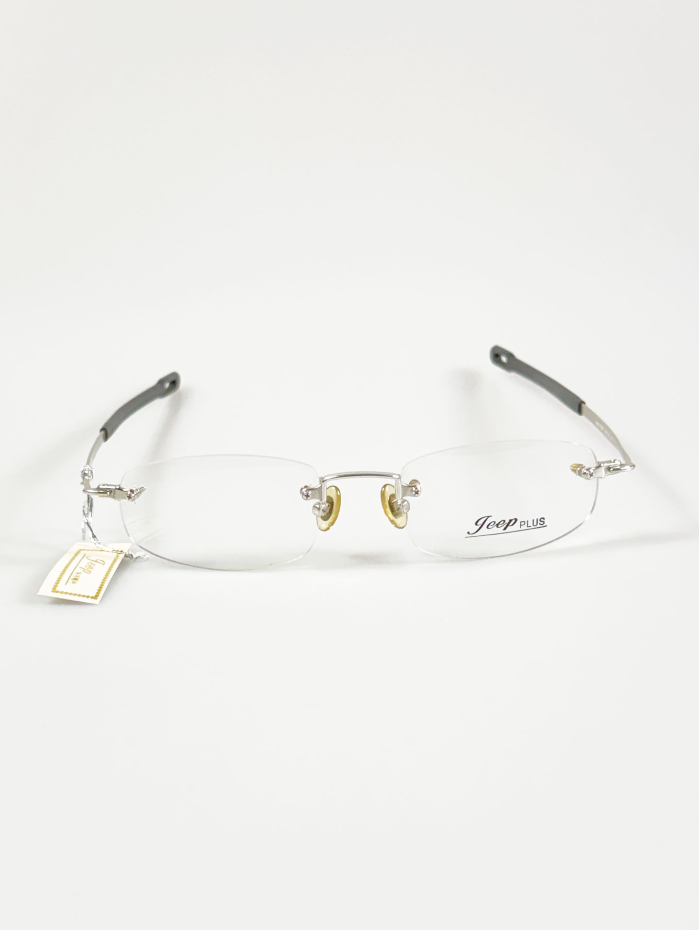 JEEP Silver Rimless Square Metal Glasses