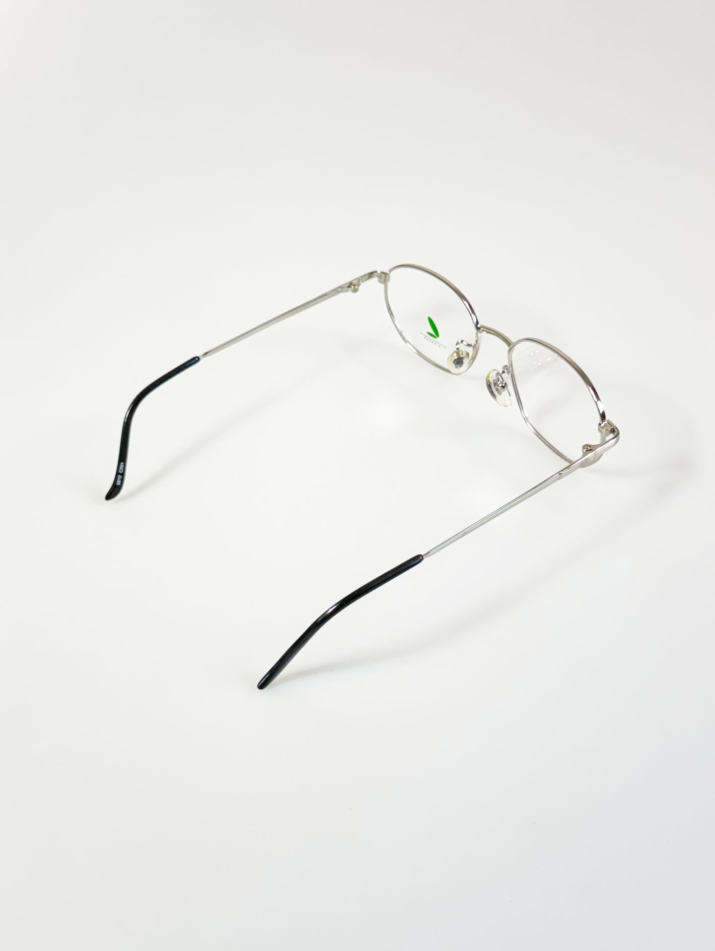 90's DJP Slim Oval Silver Metal Frame Glasses