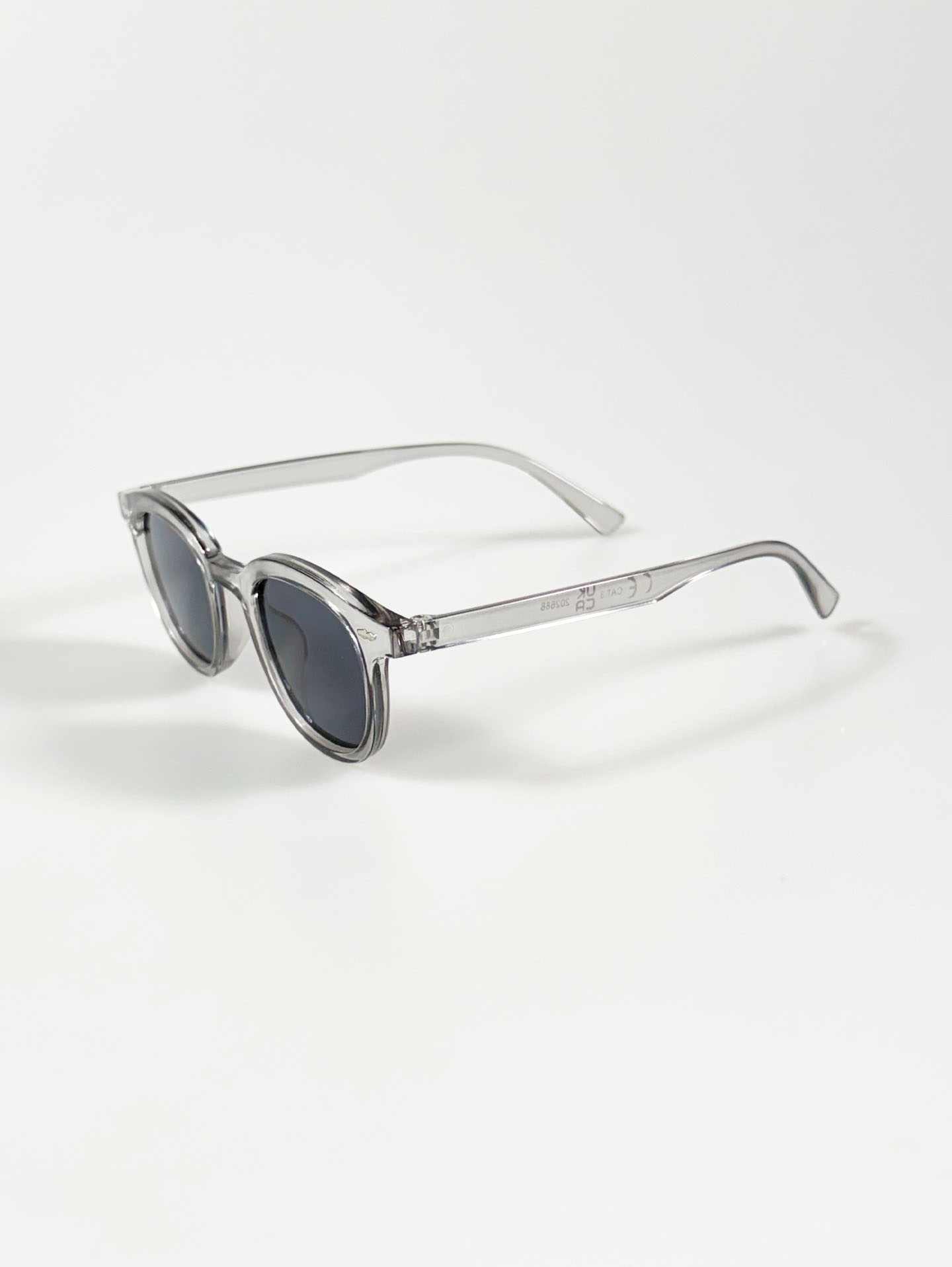 Clear Smoke Grey Rounded Square Frame Sunglasses