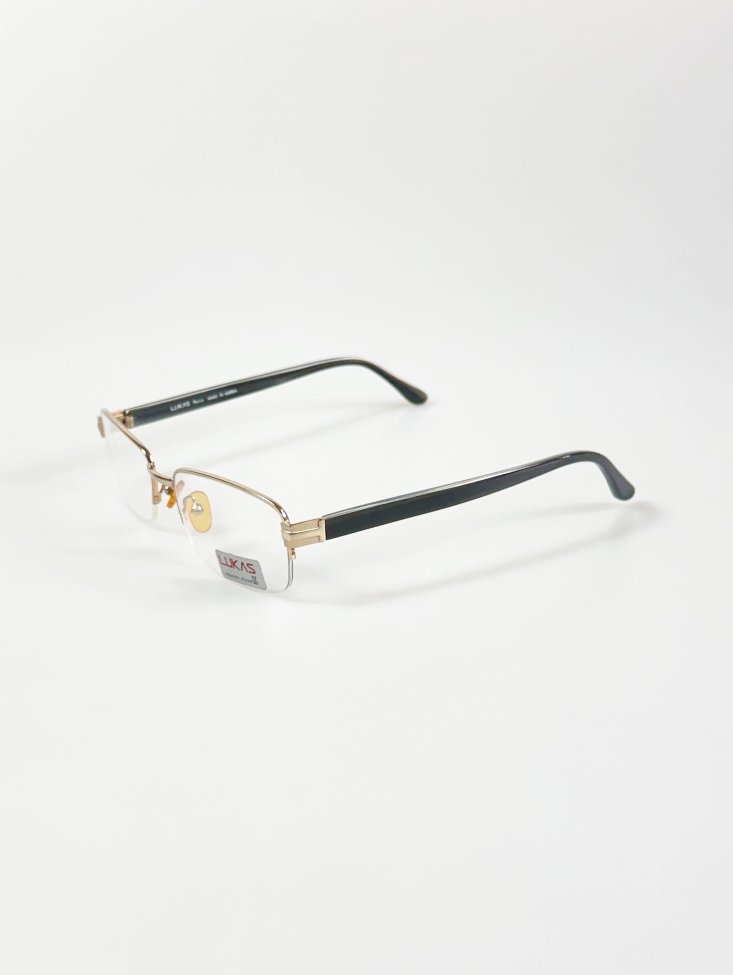 LUKAS Paris Gold Square Half-Rim Metal Glasses