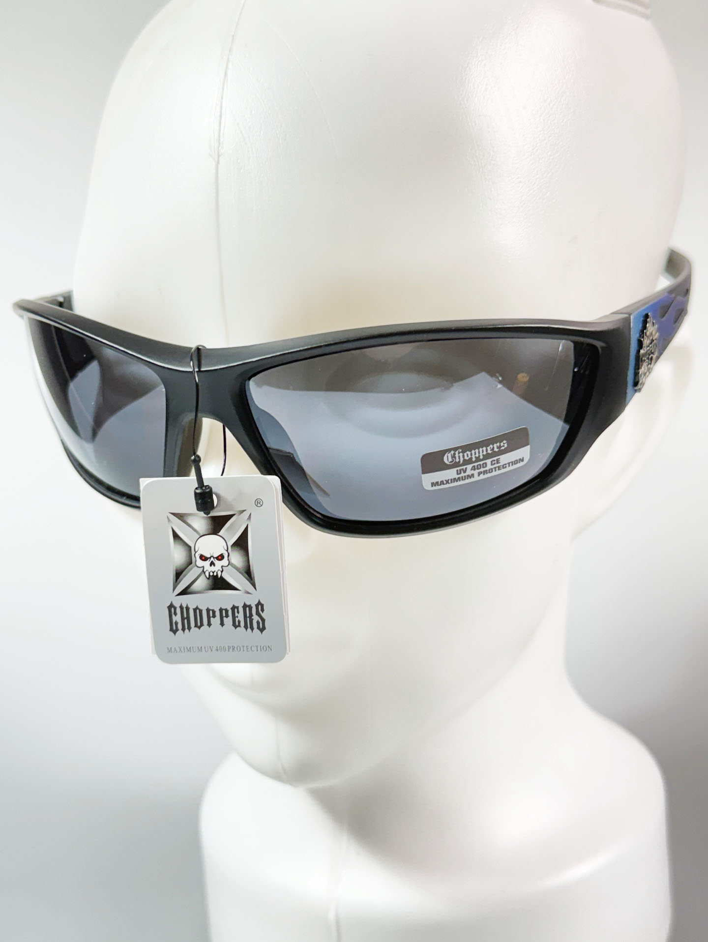 CHOPPERS Wraparound Matte Black Square Frame Sunglasses