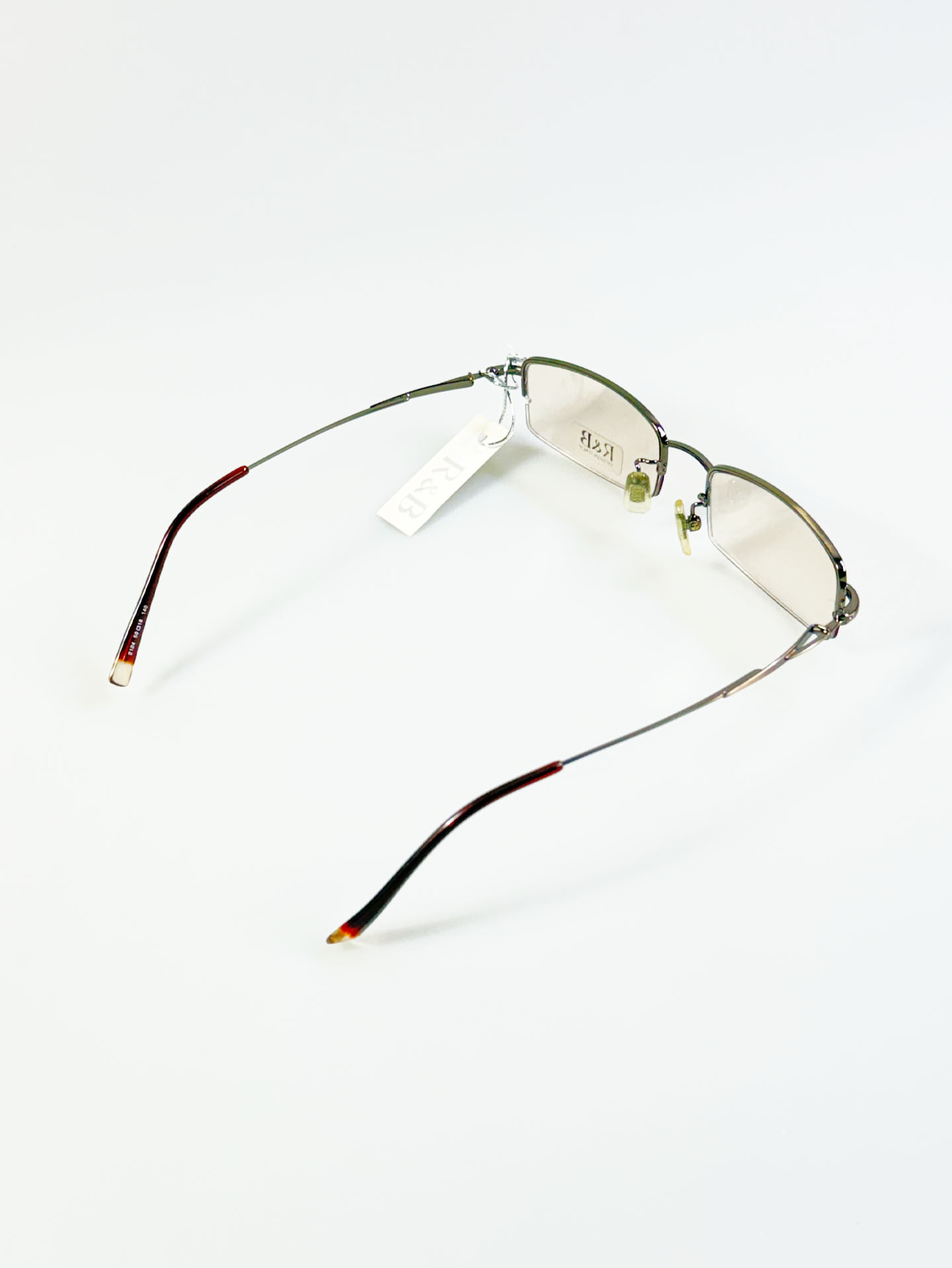 R&B Eyewear Gold Half-Rim Square Metal Frame Glasses