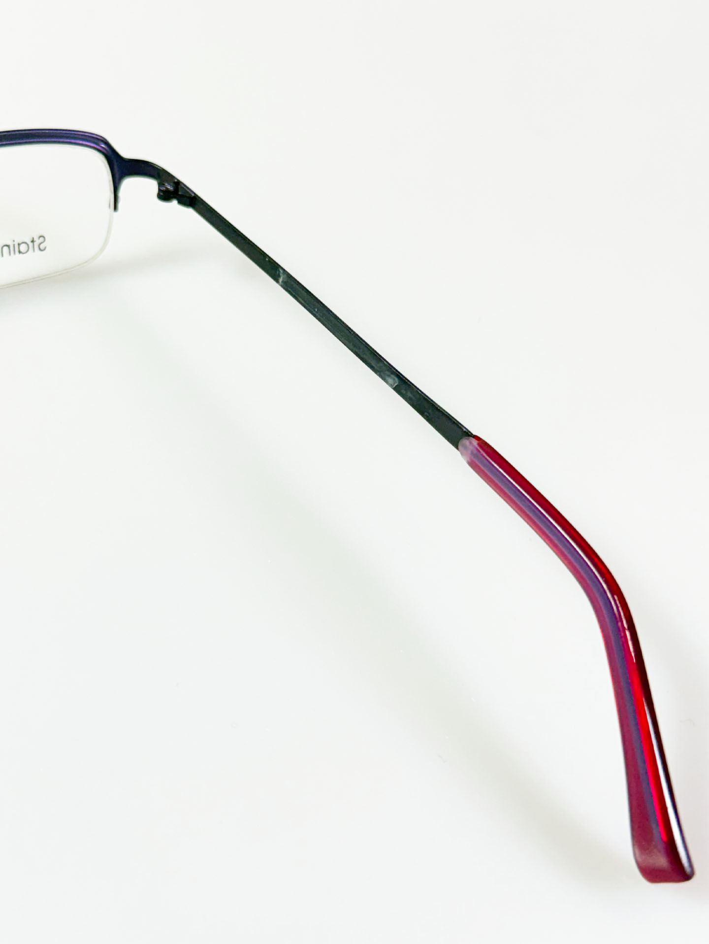 Kipling Deep Purple Square Semi-Rimless Metal Frame Glasses