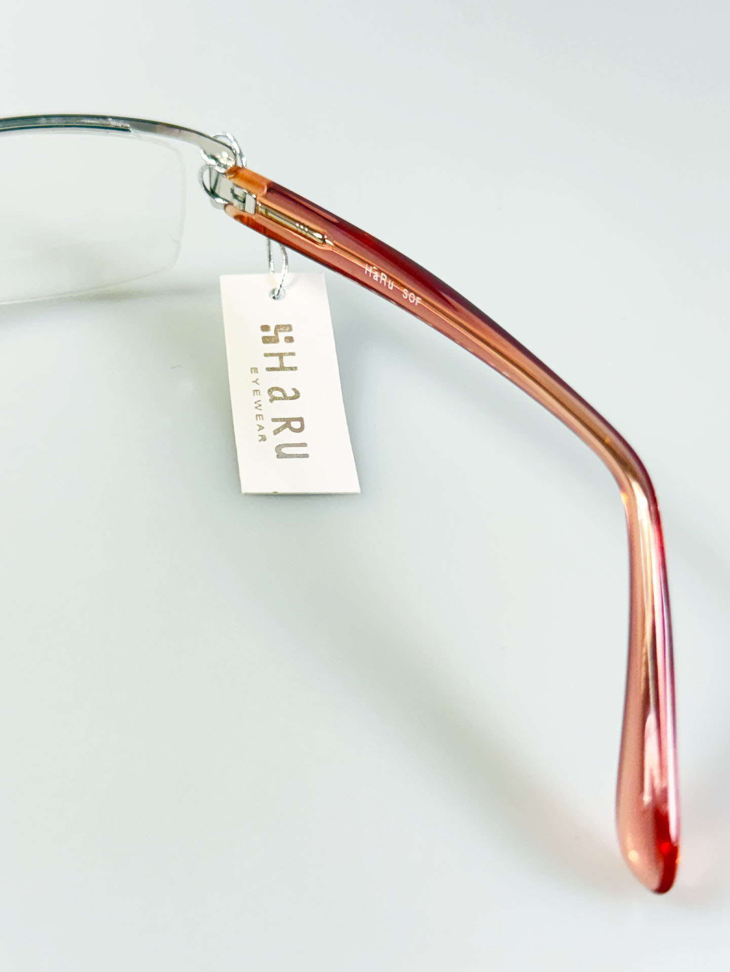 HARU Silver Half-Rim Square Metal Glasses