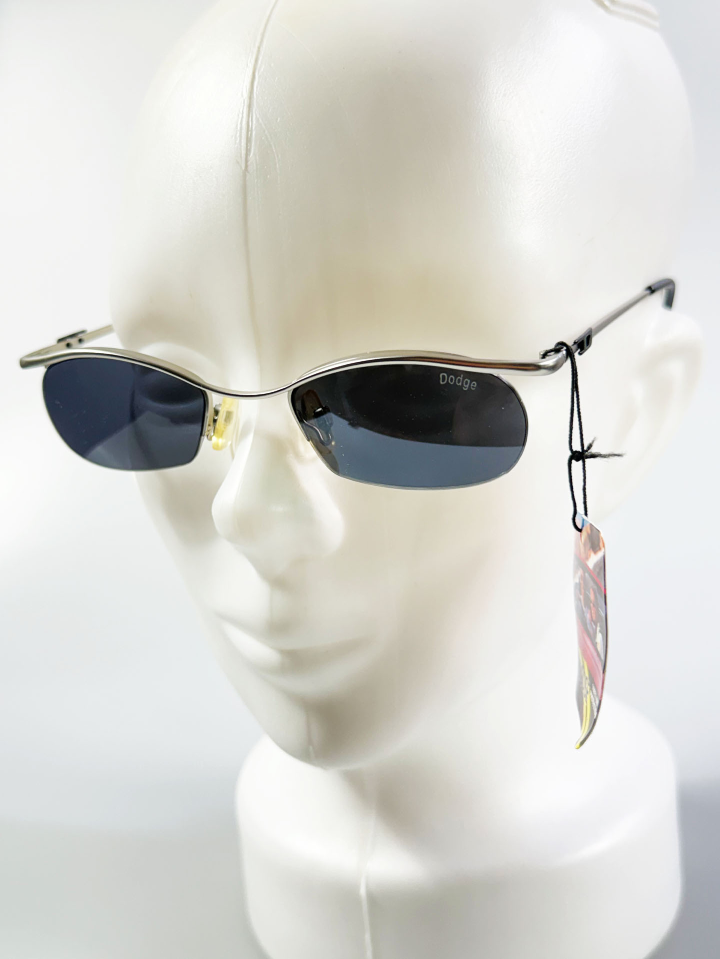 90's DODGE Silver Oval Wire Frame Sunglasses