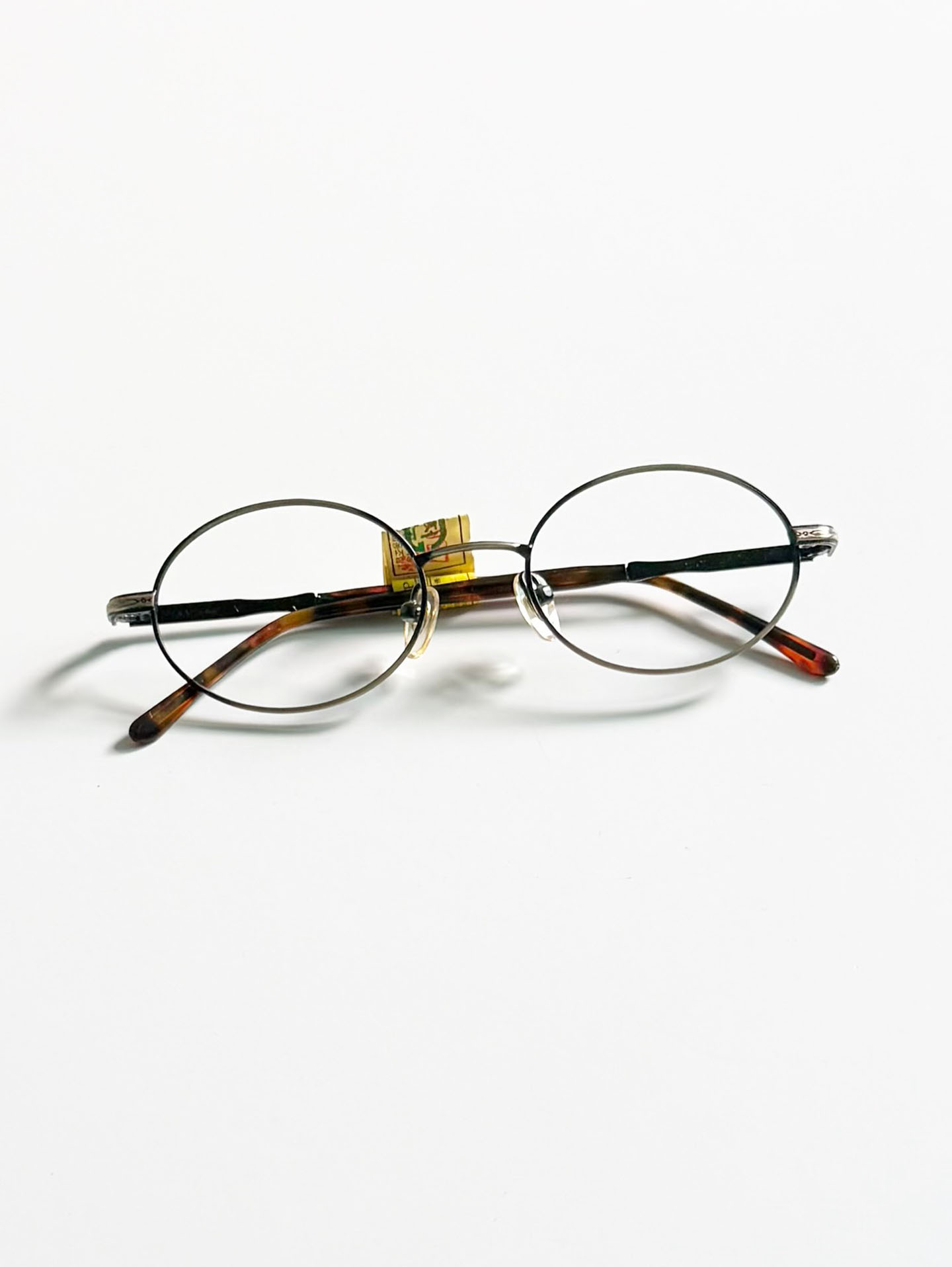 90's OPERA Antique Gold & Black Two-Tone Oval Metal Glasses