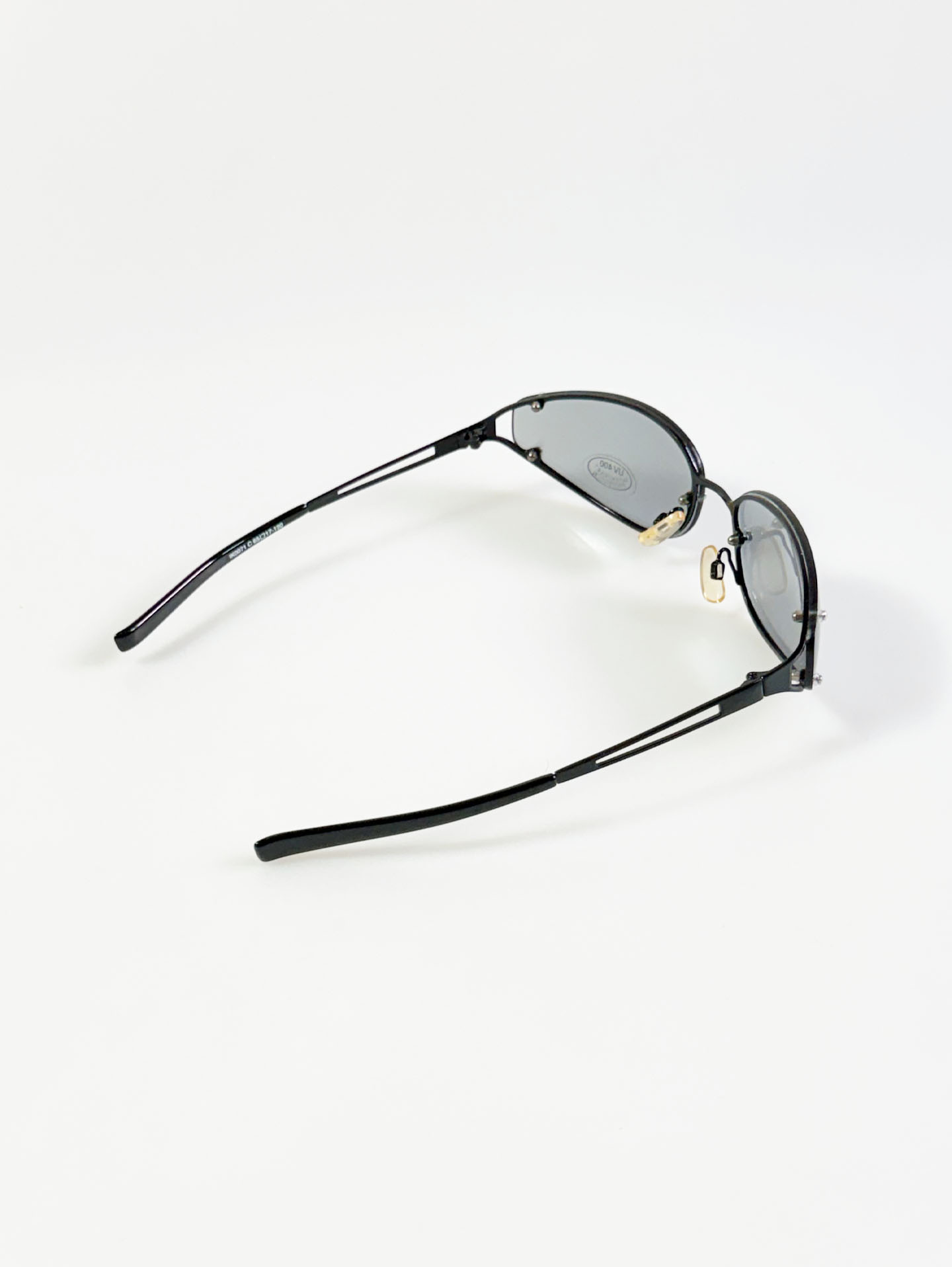 I.COM Black Rimless Oval Metal Sunglasses